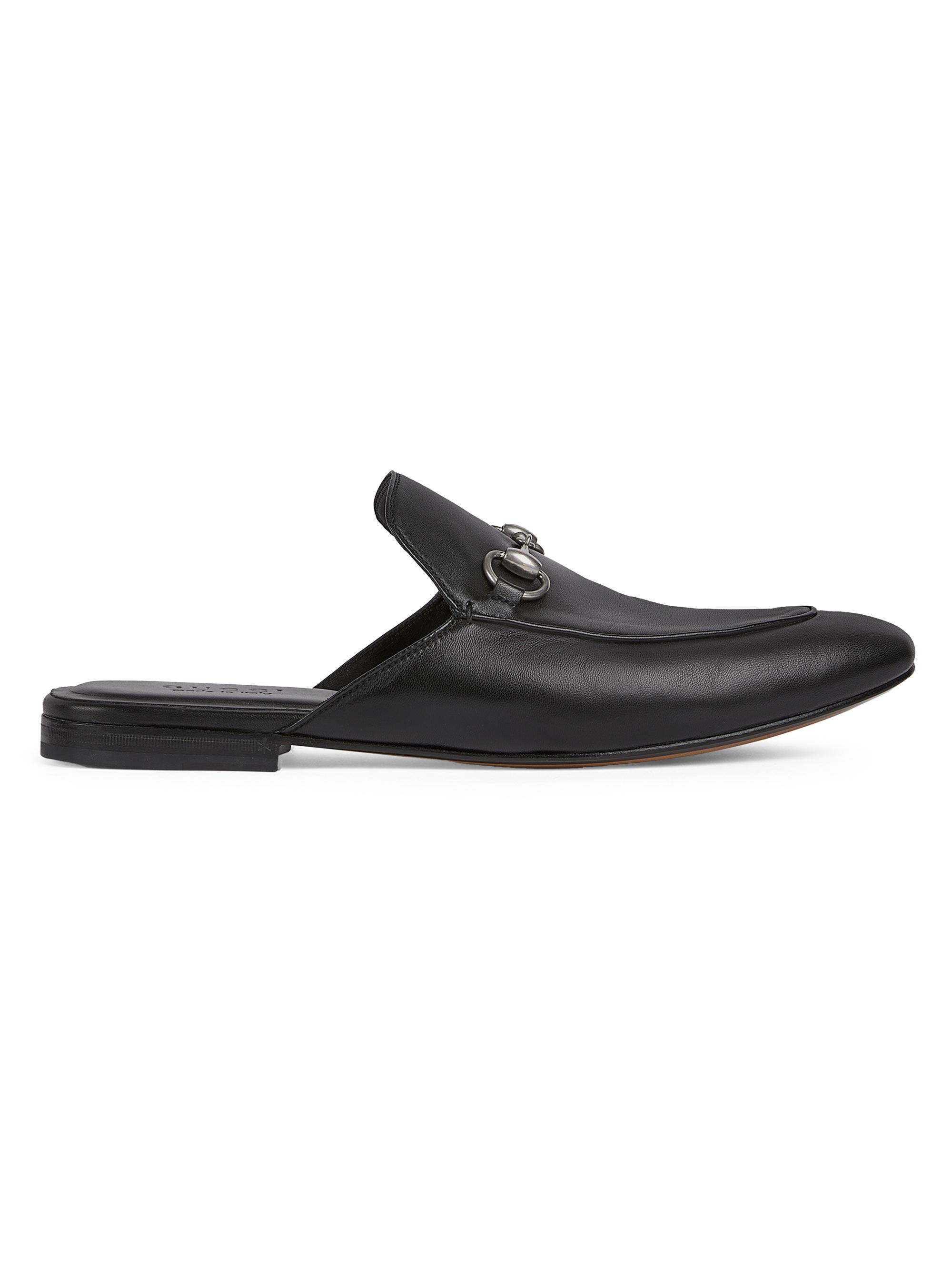 Gucci Men's Kings Flex Leather Mules - Black