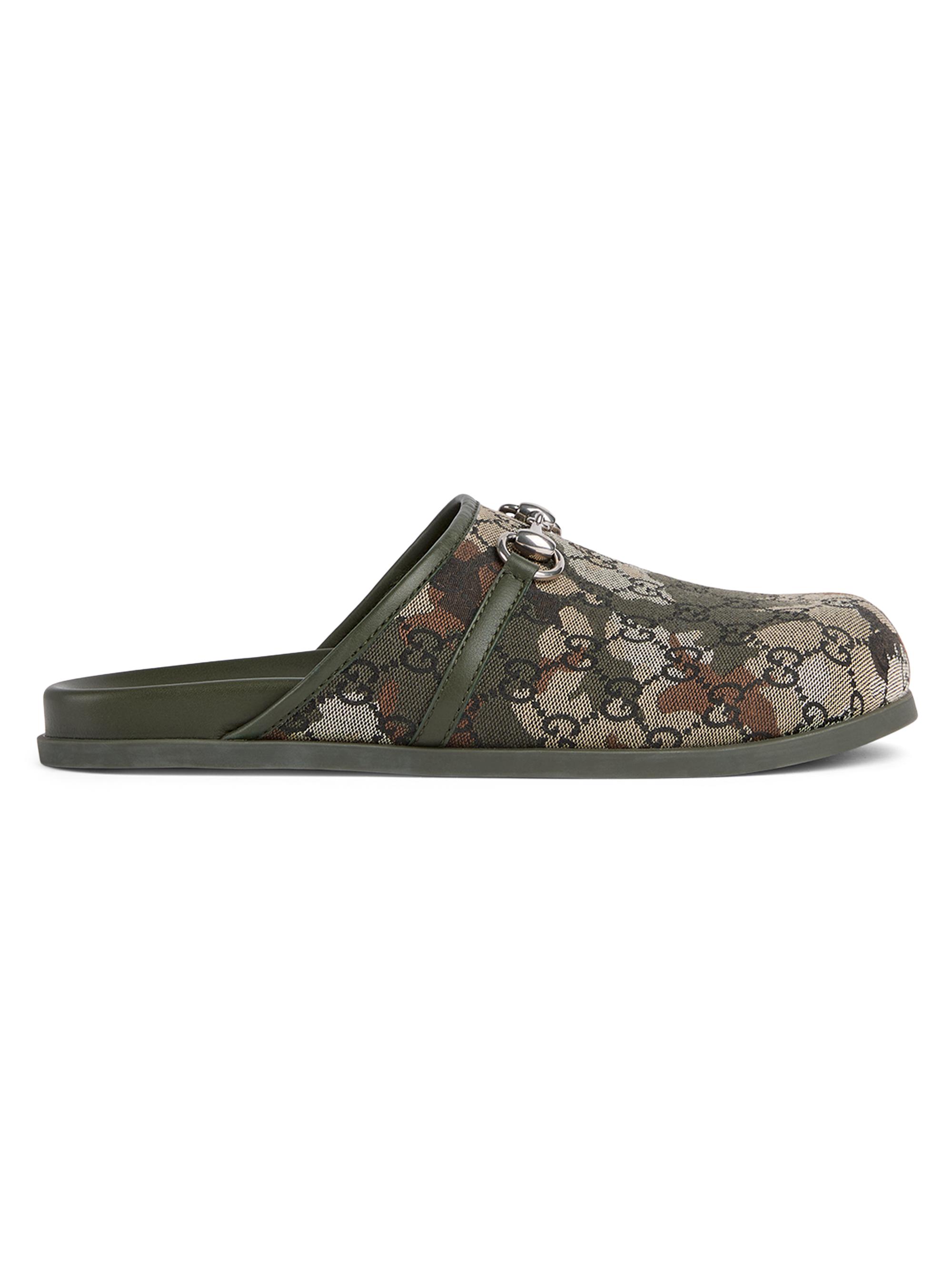 Gucci Men's Rhein Camo GG Mules - Nero