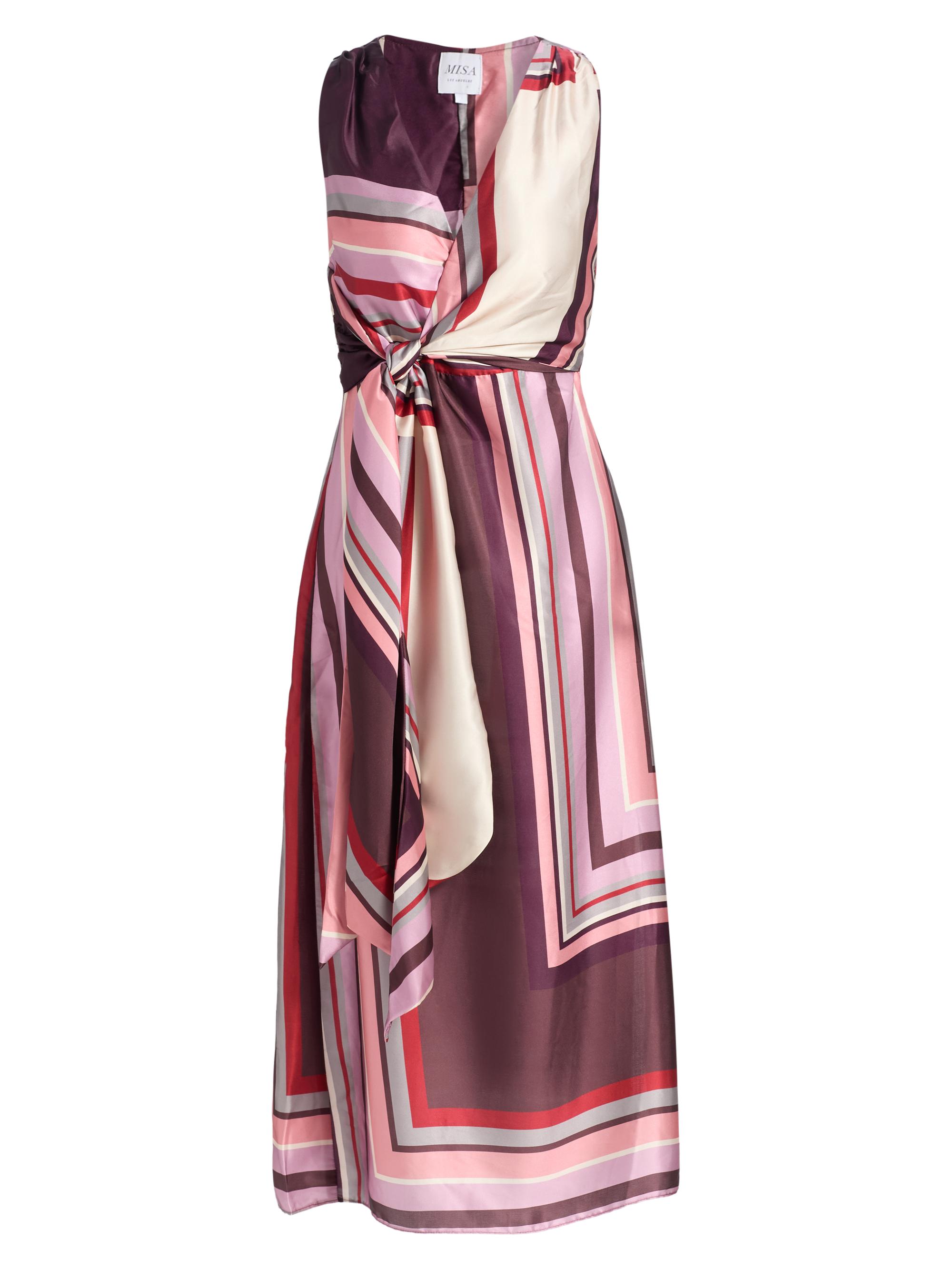 Mi_sa✨ Misa Los Angeles Kina Striped Satin Wrap-Style Midi-Dress | Saks
