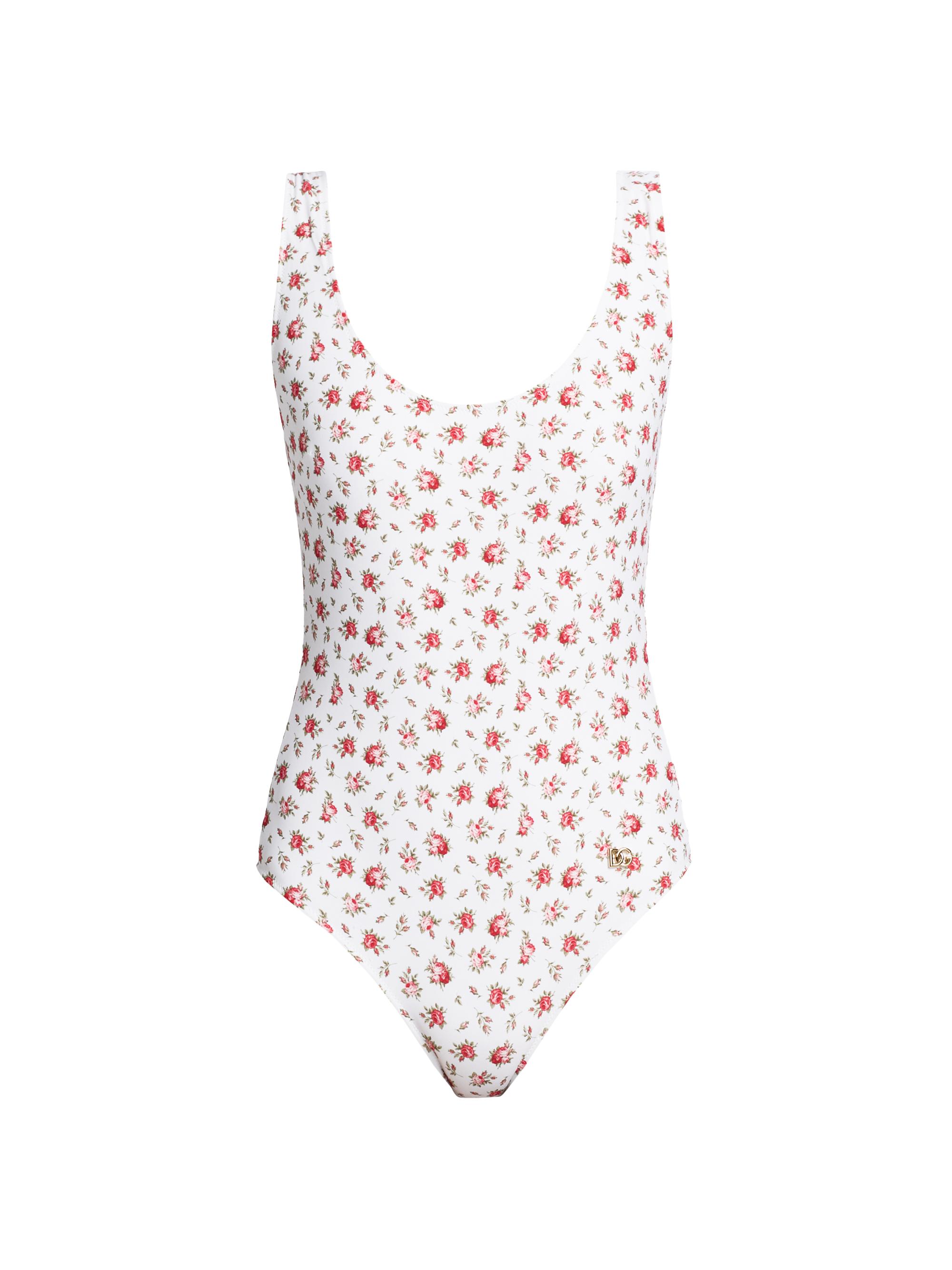 Dolce & Gabbana Women's Rose-Print One-Piece Swimsuit - Pink