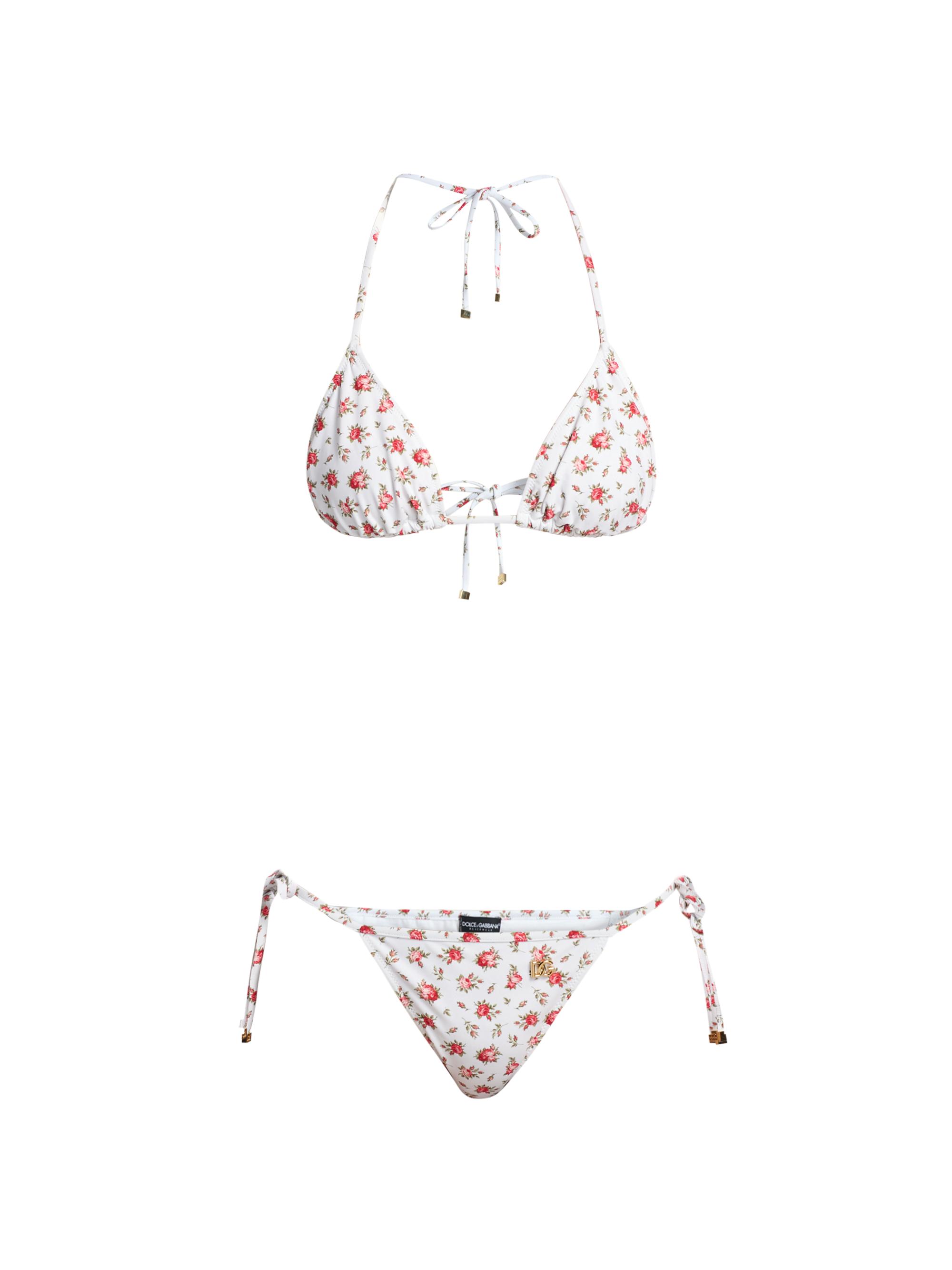 Dolce & Gabbana Women's Rose-Print Triangle Bikini