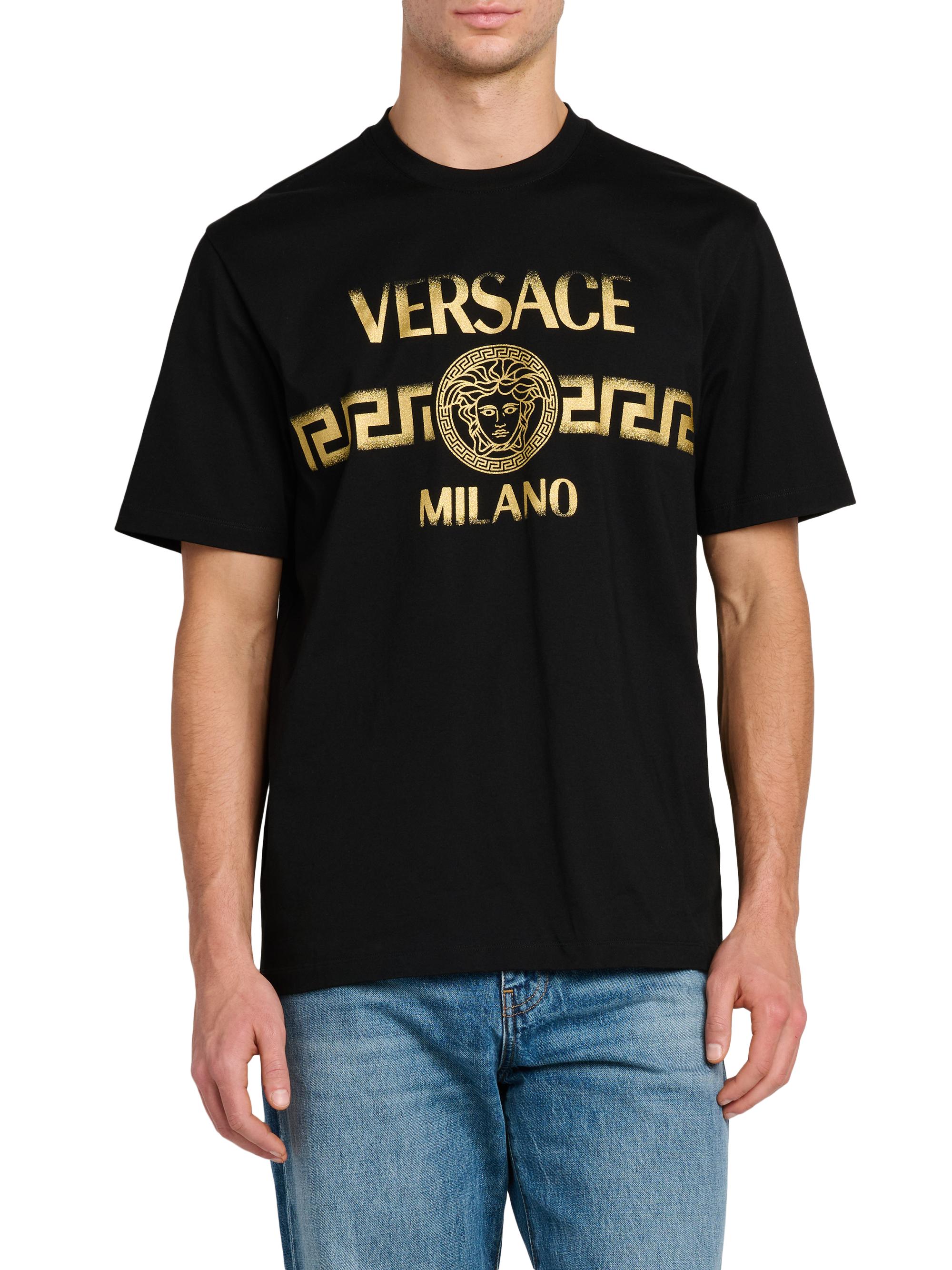 Versace Faded Greca Logo Cotton T-Shirt | Saks Fifth Avenue
