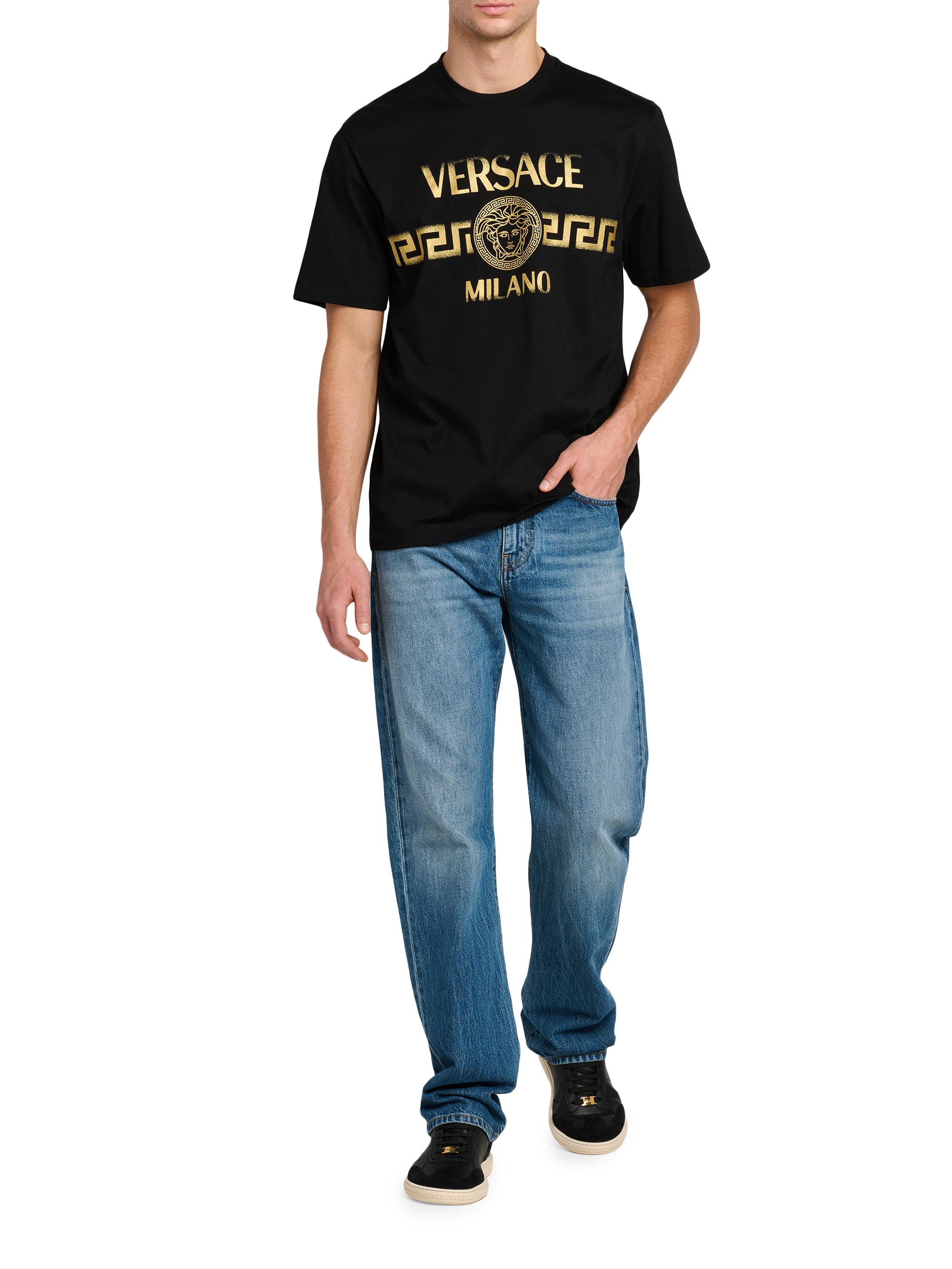 Versace Faded Greca Logo Cotton T-Shirt | Saks Fifth Avenue