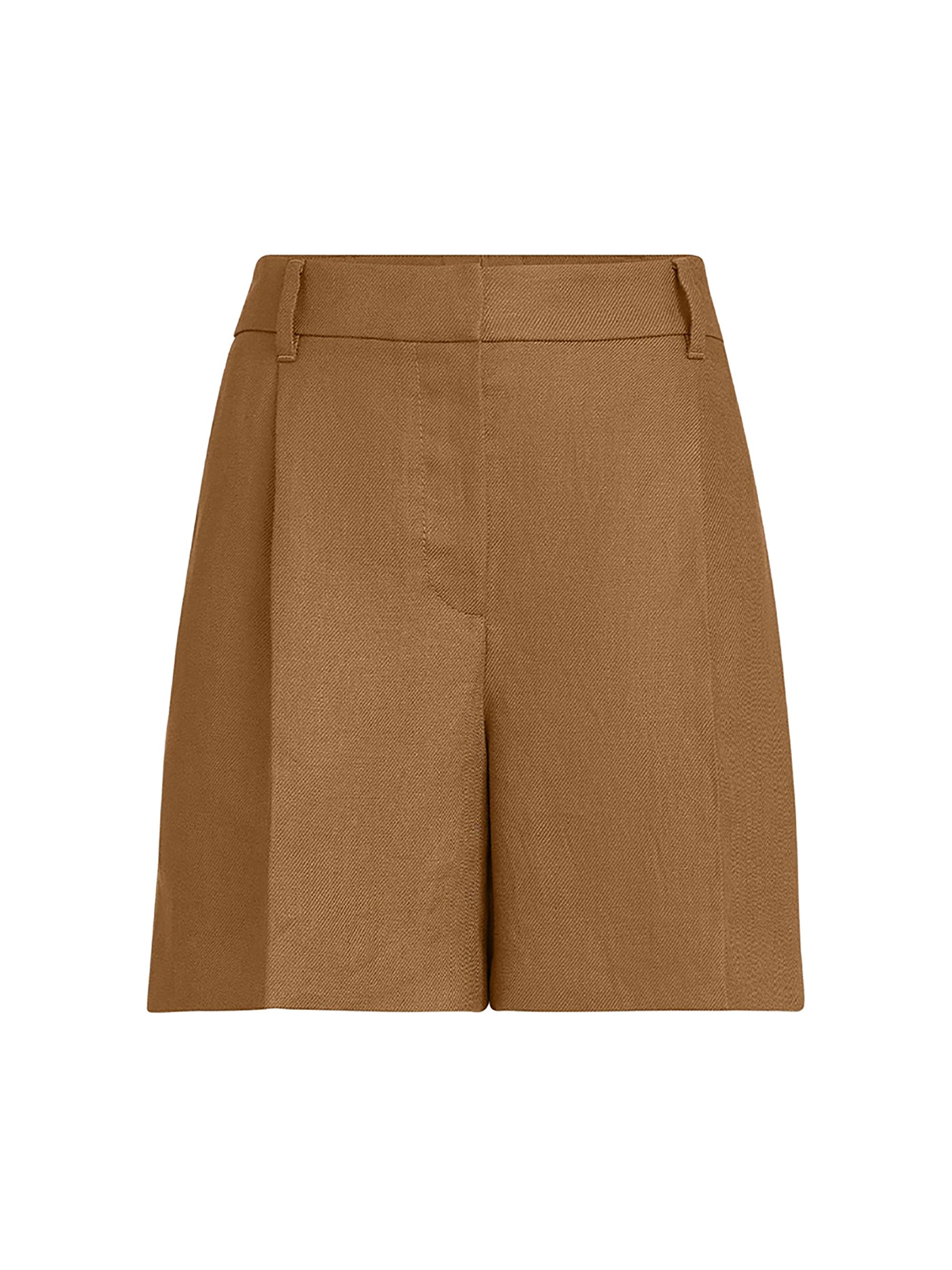 Brunello Cucinelli Women's Linen Diagonal Sartorial Shorts with Monili - Mou