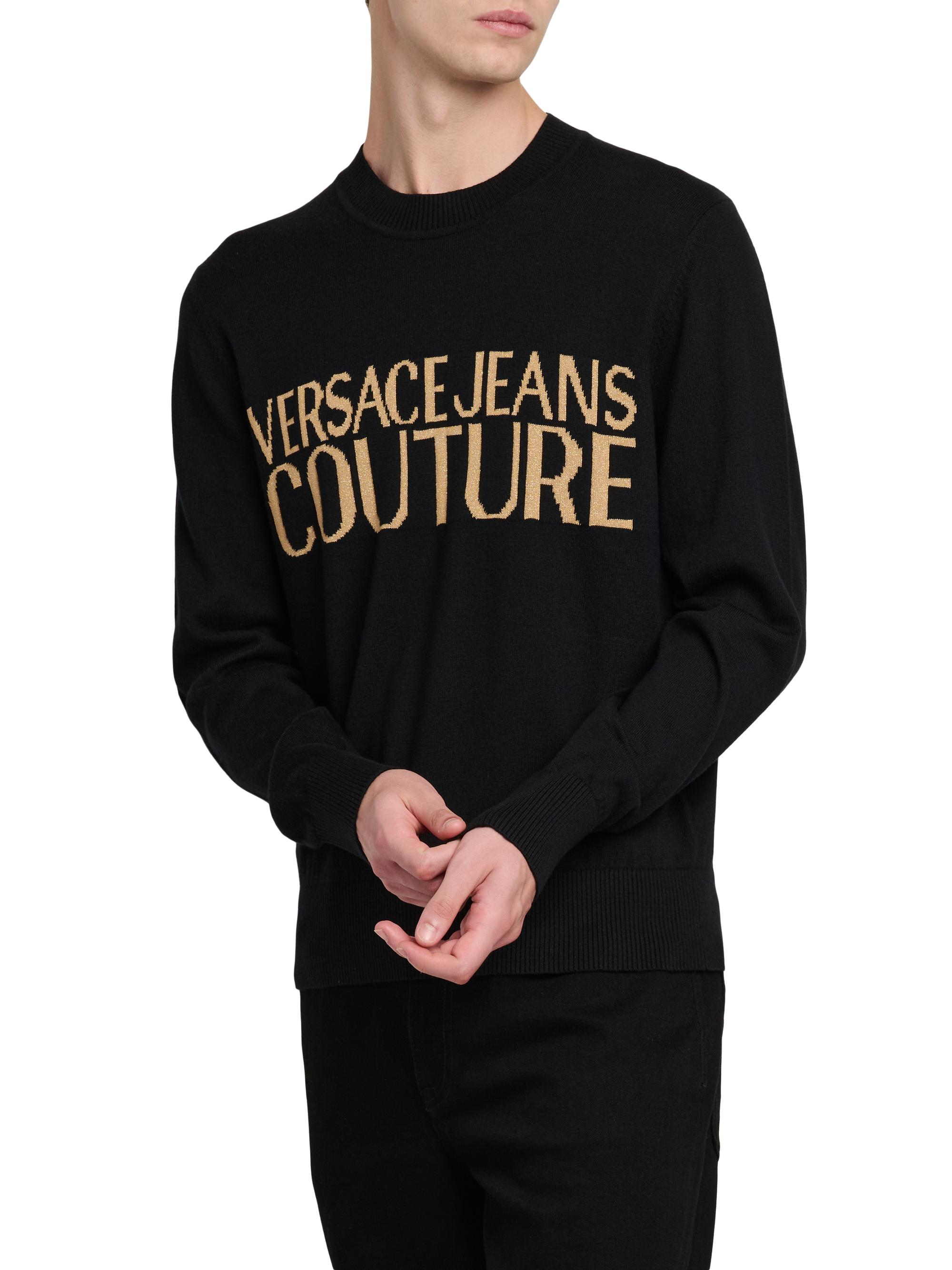 Versace Jeans Couture Logo Cotton-Cashmere Crewneck Sweater | Saks