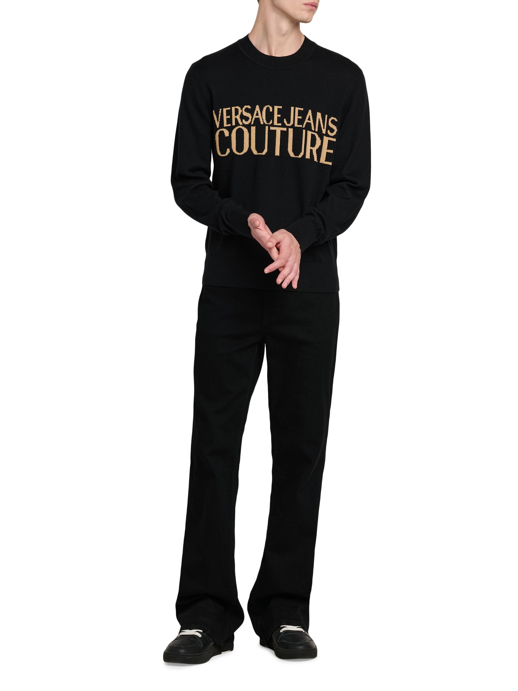 Versace Jeans Couture Logo Cotton-Cashmere Crewneck Sweater | Saks