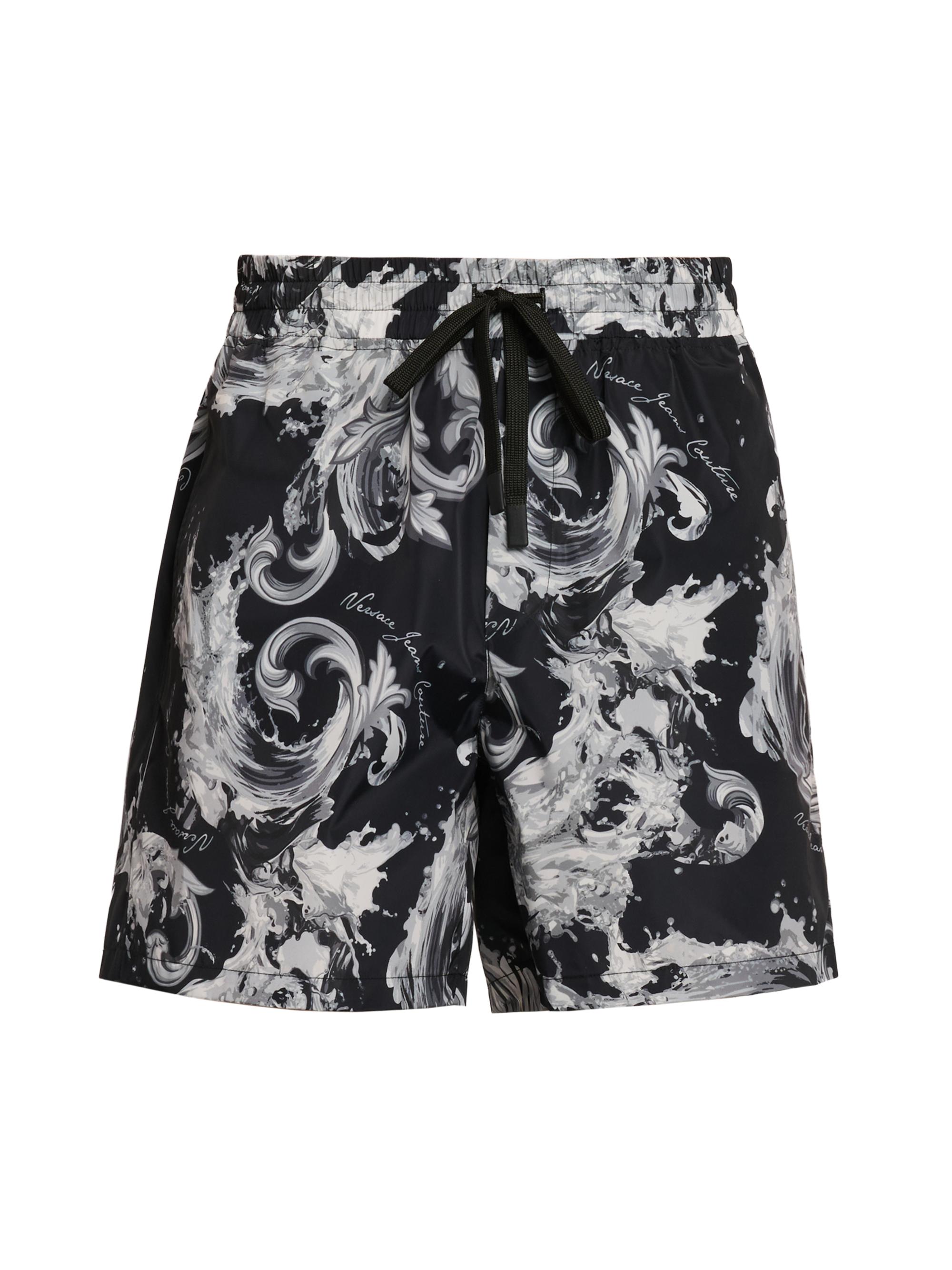 Versace Jeans Couture Men's Filigree Drawstring Shorts - Black Gold