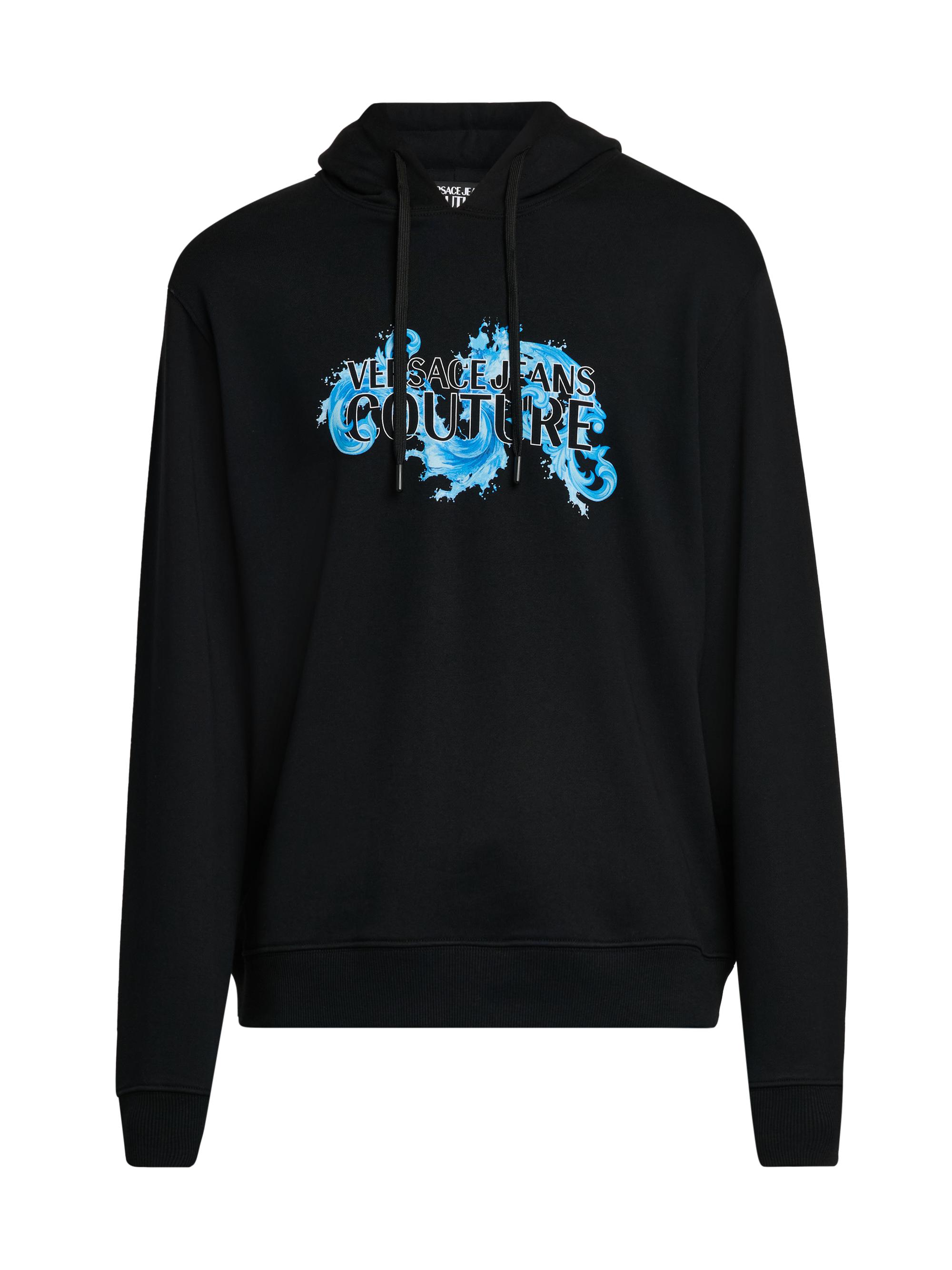 Versace Jeans Couture Men's Logo Stretch-Cotton Hoodie - Black