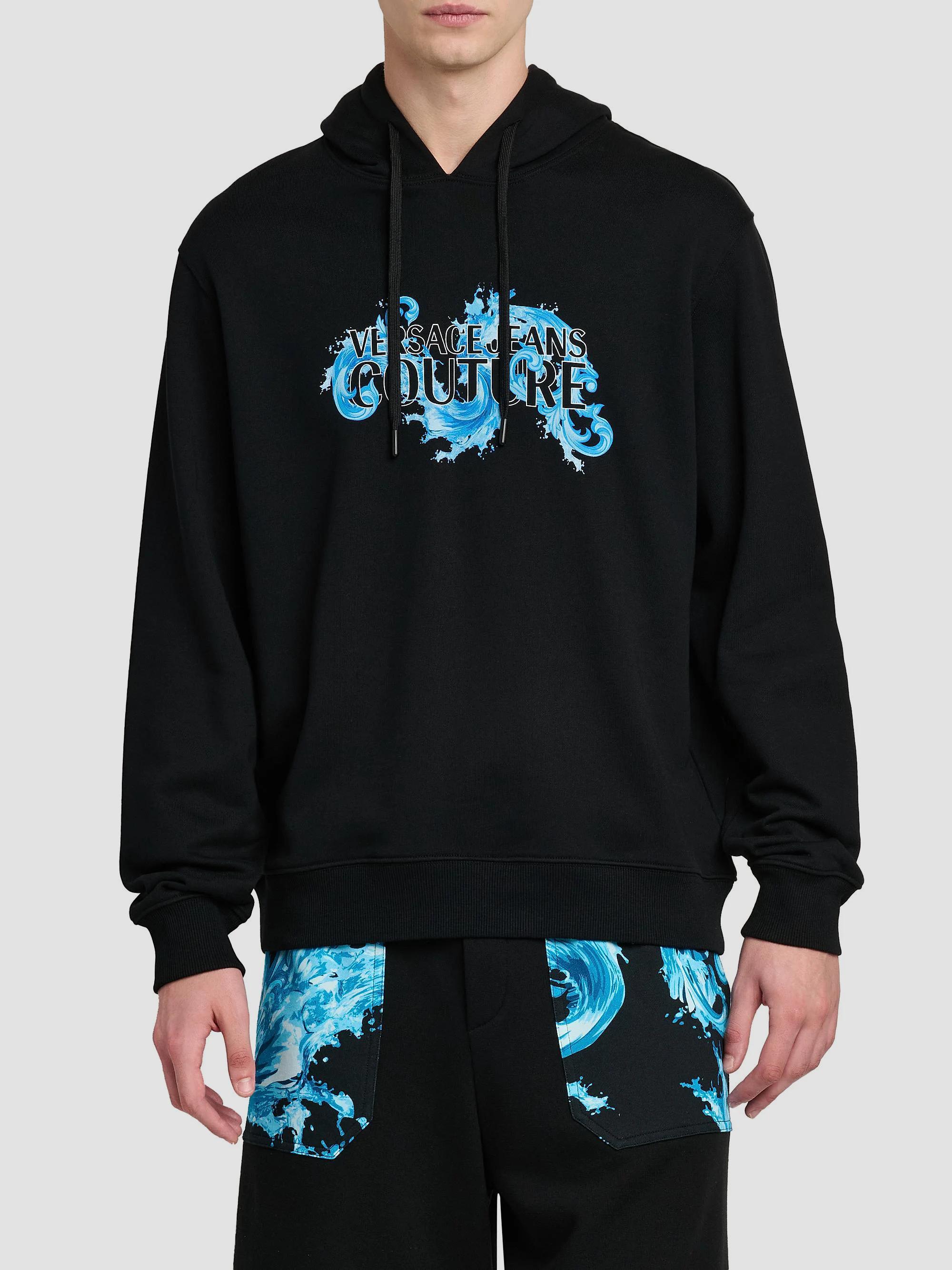 VERSACE JEANS COUTURE 宇宙柄長袖トップス Versace Jeans Couture Logo Stretch-Cotton Hoodie | Saks Fifth Avenue