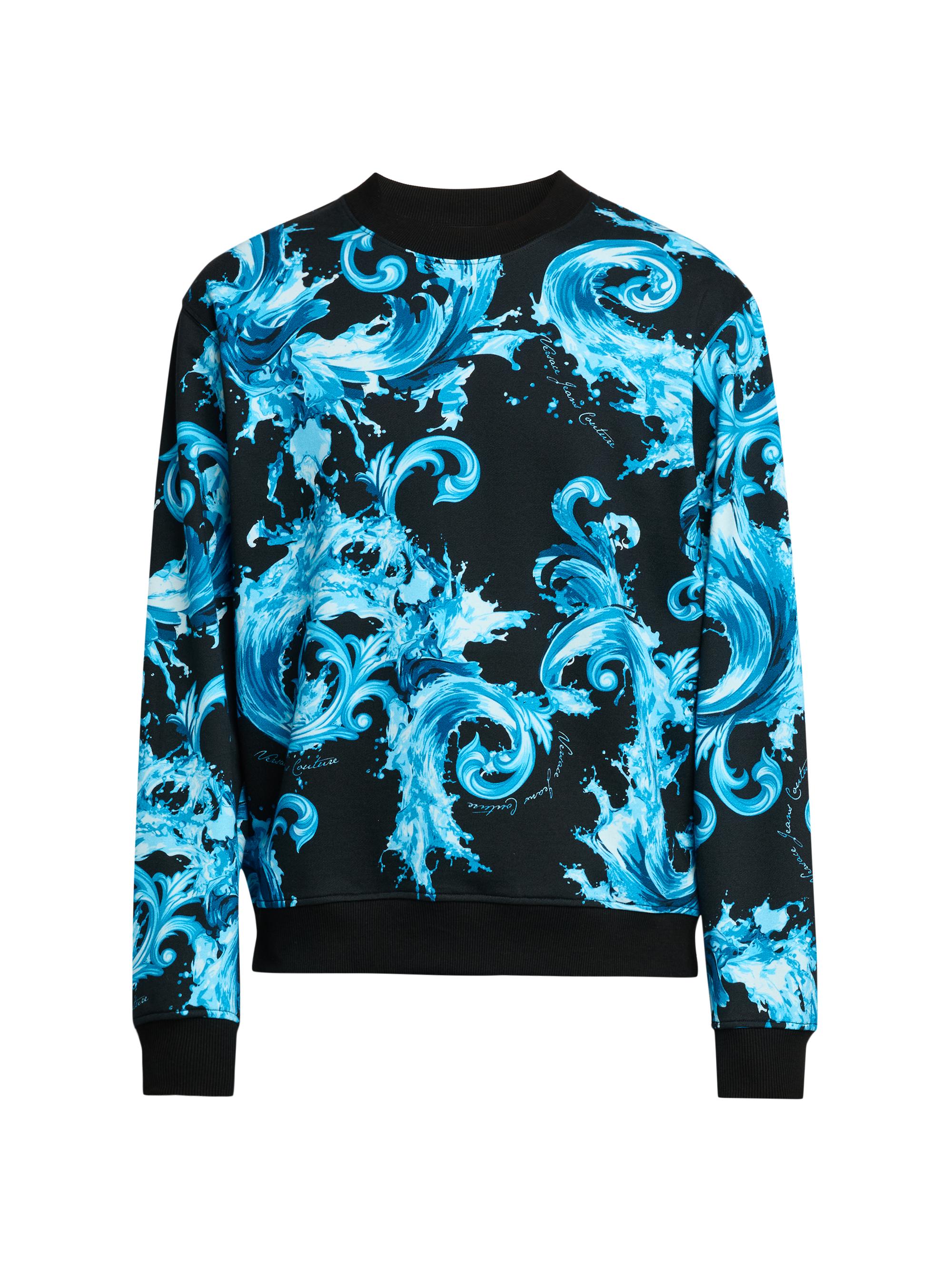 Versace Jeans Couture Men's Filigree Stretch-Cotton Crewneck Sweatshirt - Black