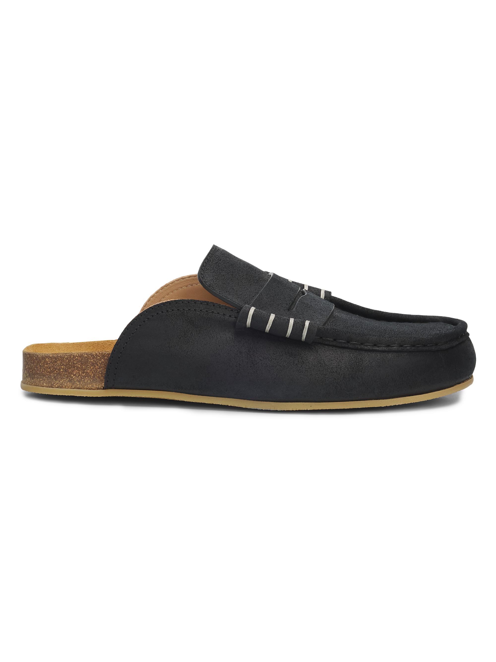 JW Anderson Men's Stitch Waxed Suede Loafers - Black