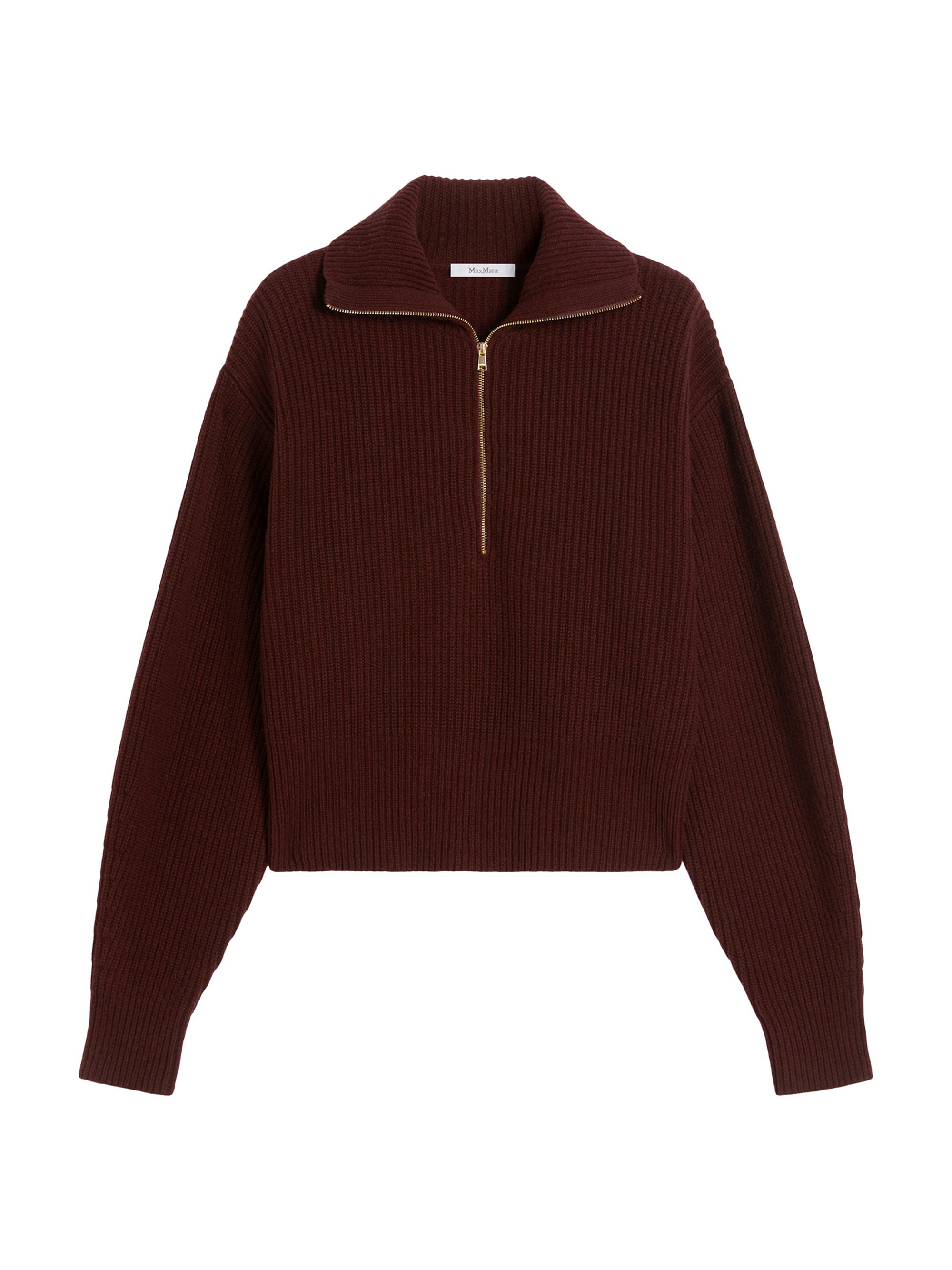 Max Mara Women's Wool and Cashmere Jumper with Zip - Cherry