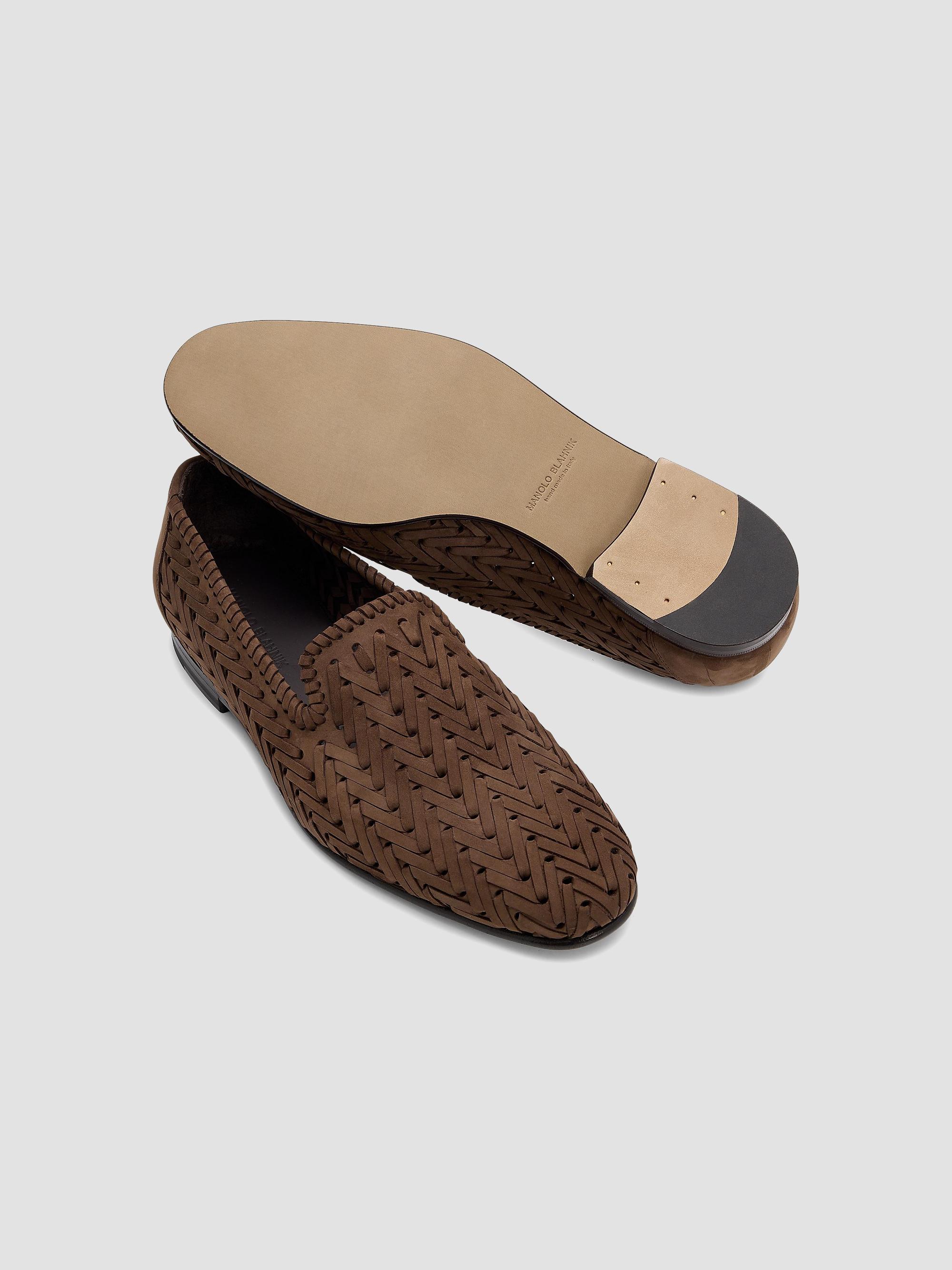 Manolo Blahnik Mario Woven Suede Loafers | Saks Fifth Avenue display picture 1