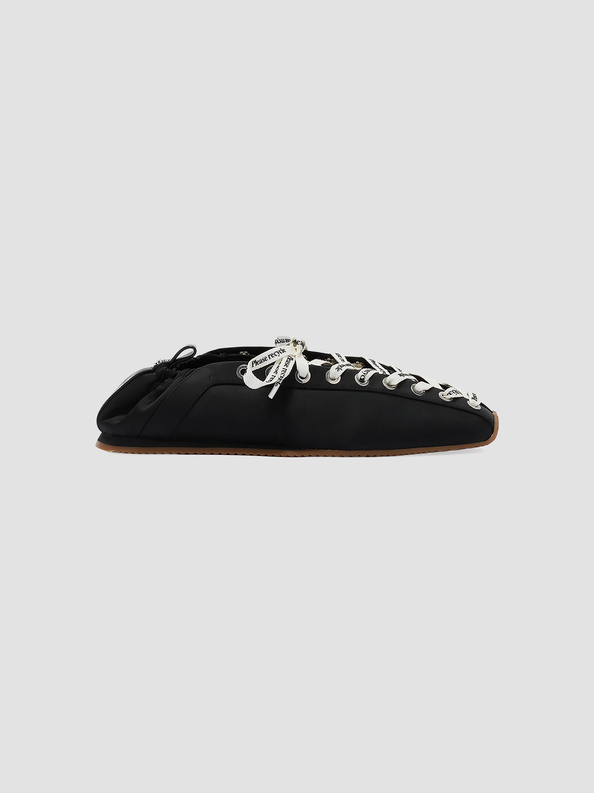 Ganni Women's Lace-Up Ballet Flats - Black | Thumbnail 4