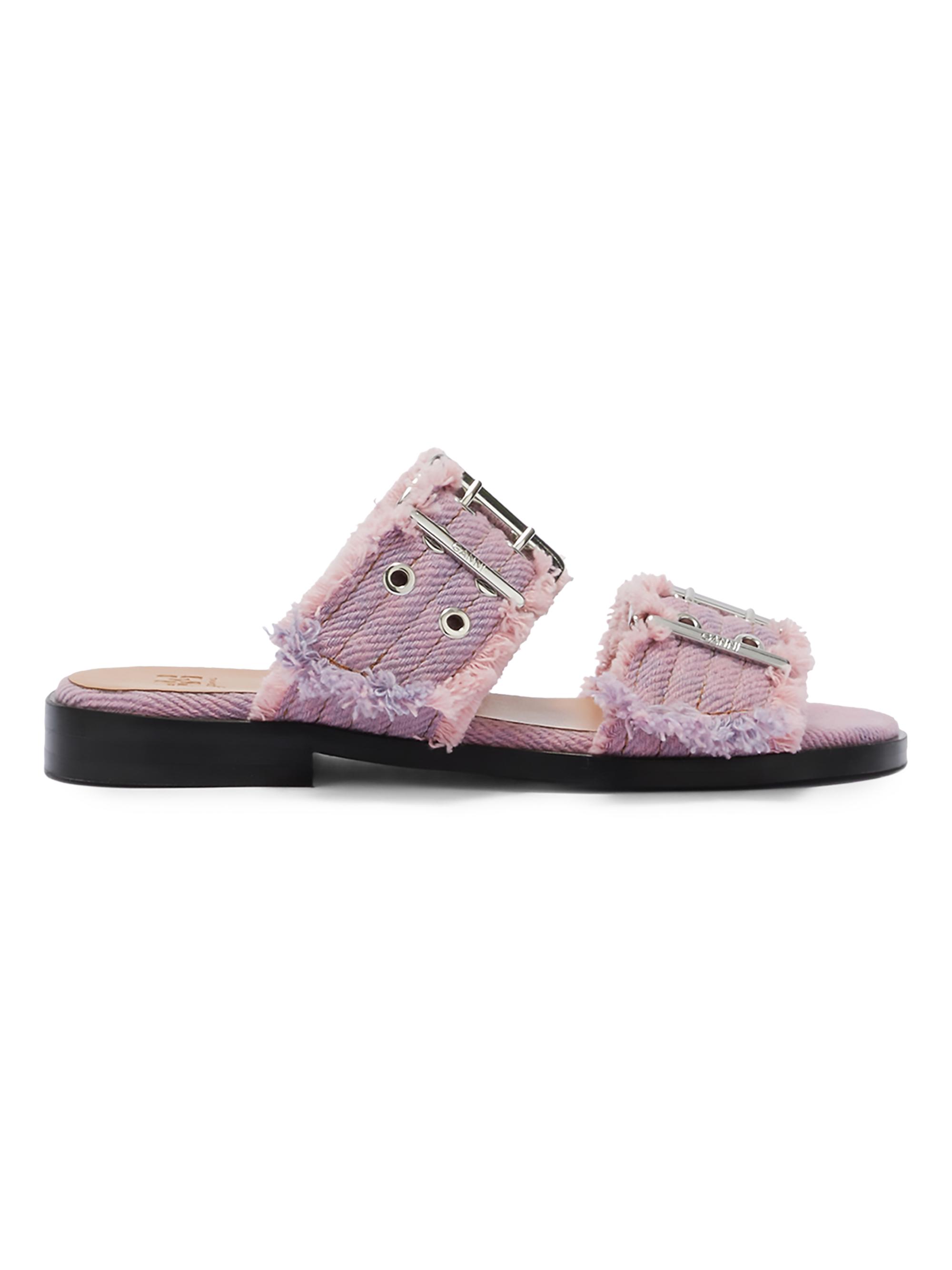 Ganni Feminine Fringed Denim Sandals | Saks Fifth Avenue