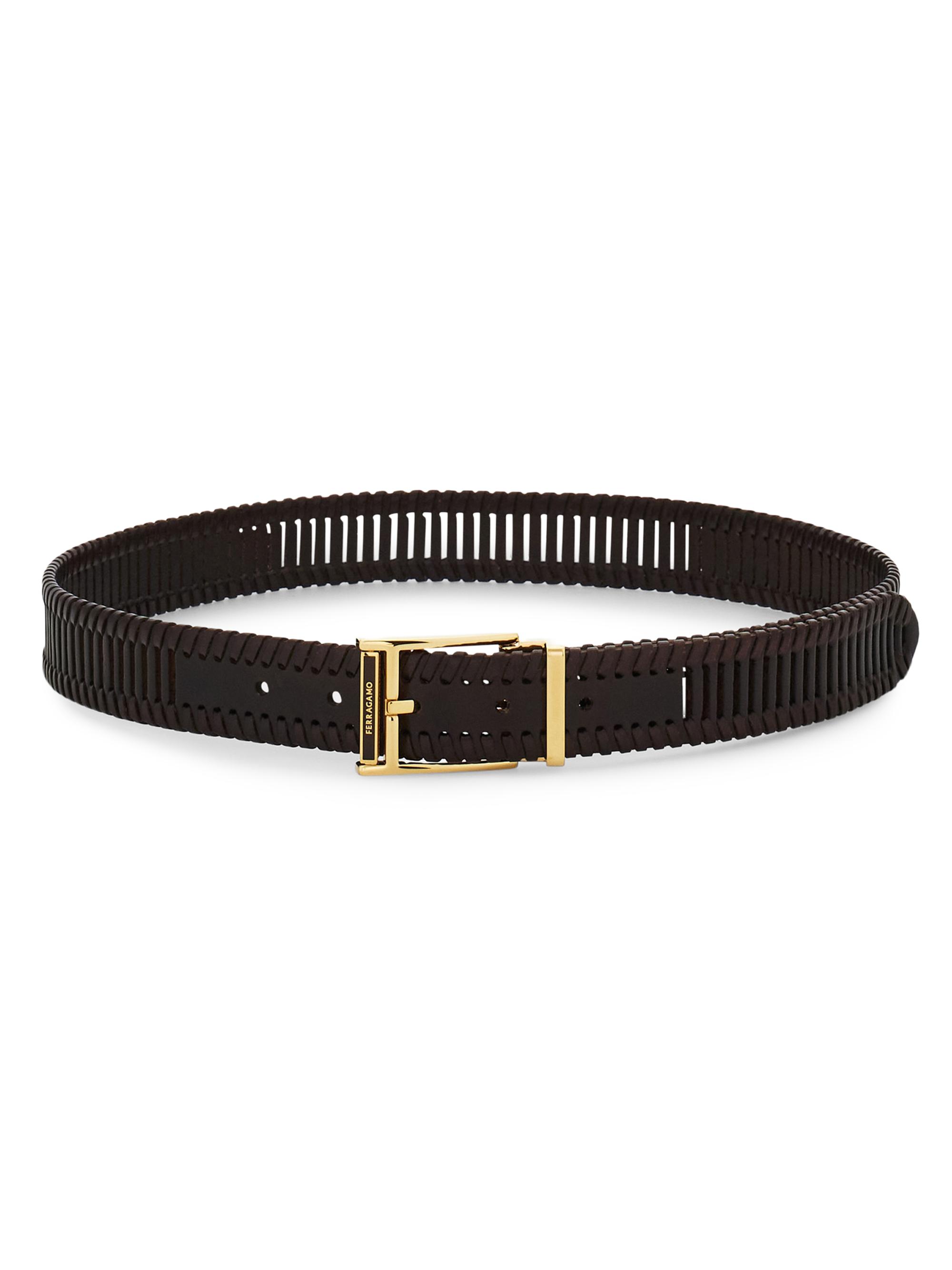 FERRAGAMO Men's Adjustable Braided Leather Belt - Moro | Thumbnail 6