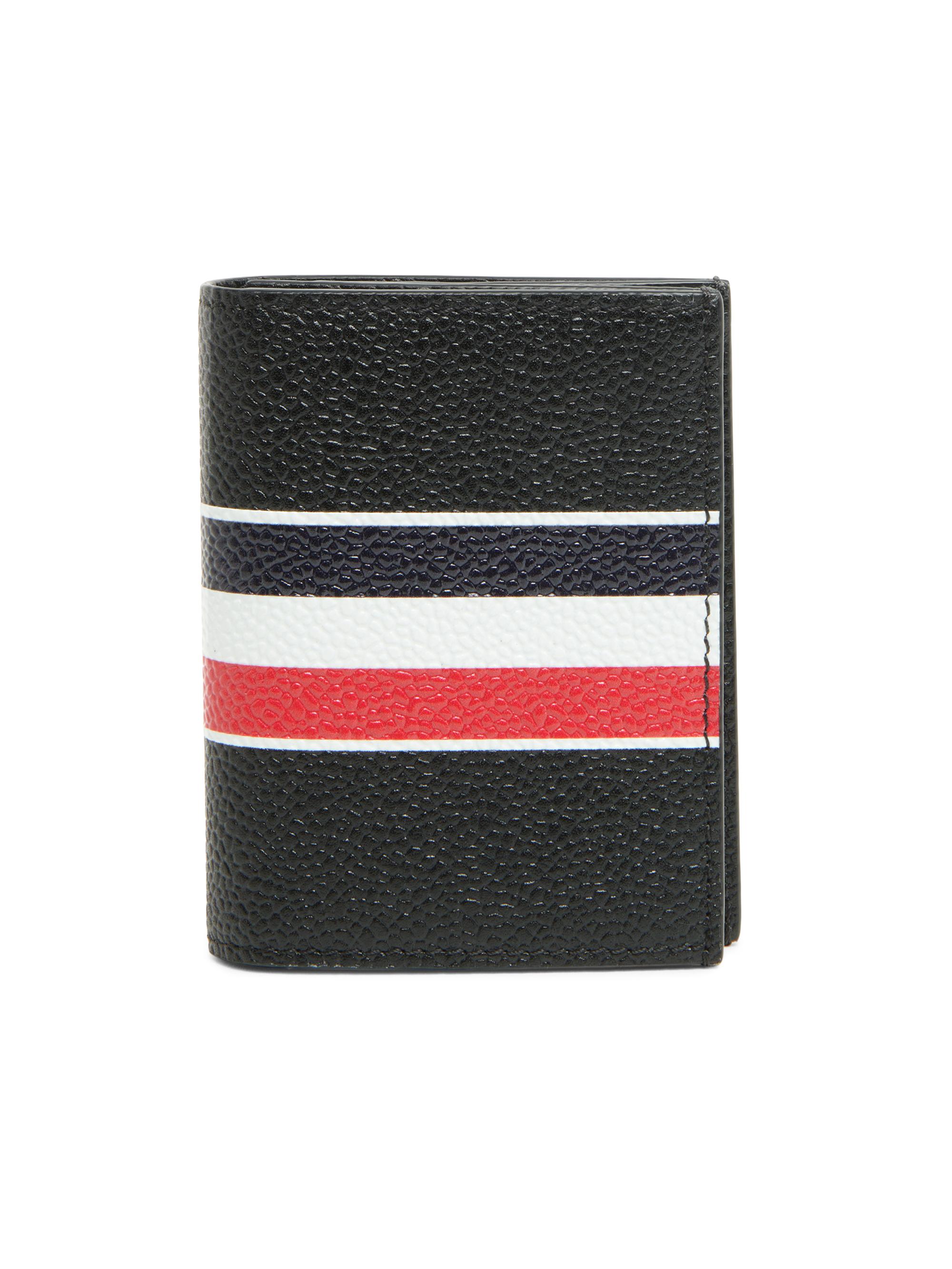 Thom Browne Men's Tricolor-Striped Leather Bifold Card Case - Black