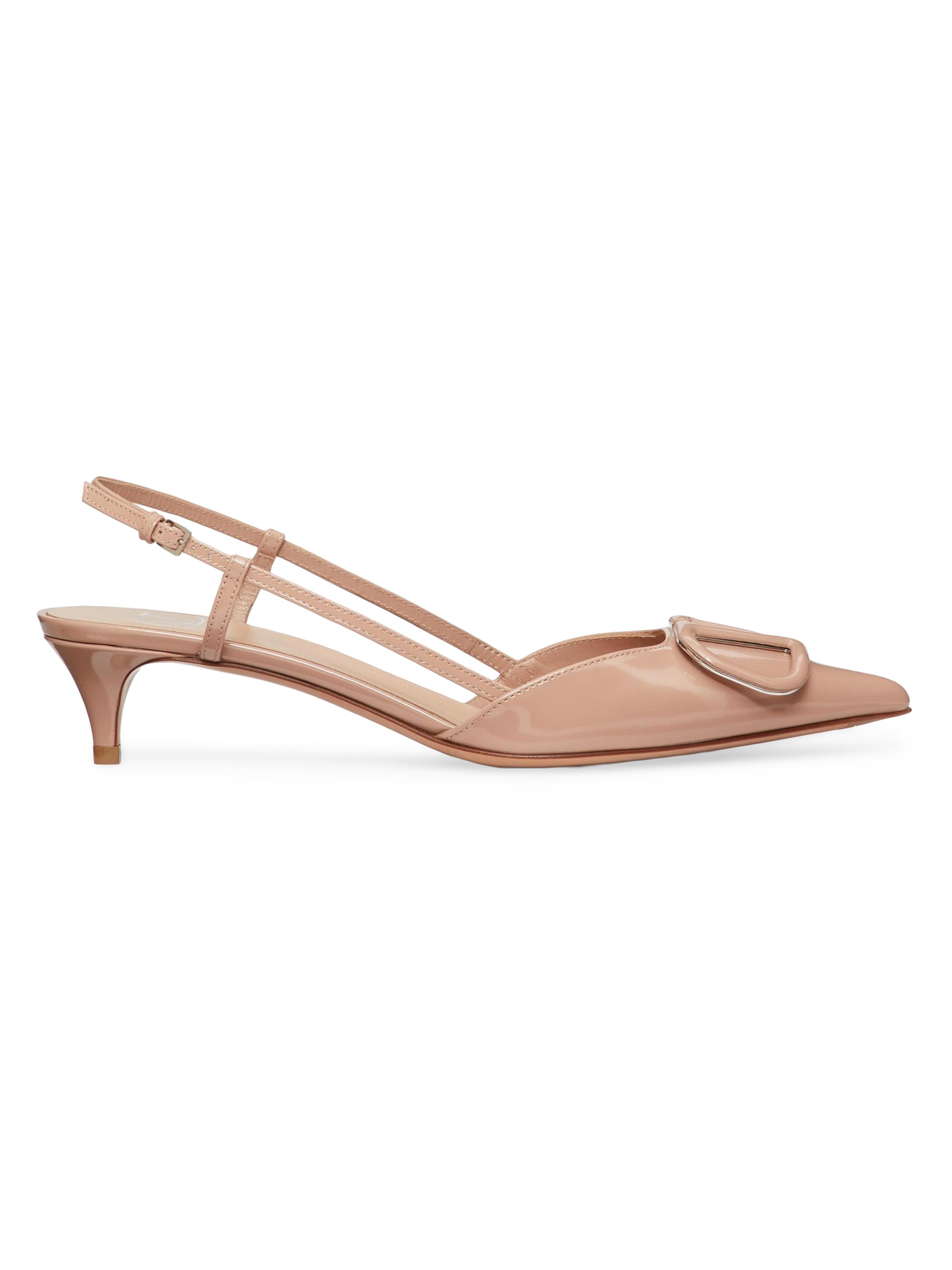 Valentino Garavani Women's VLogo Signature 40MM Patent Leather Slingback Pumps - Rose Cannelle