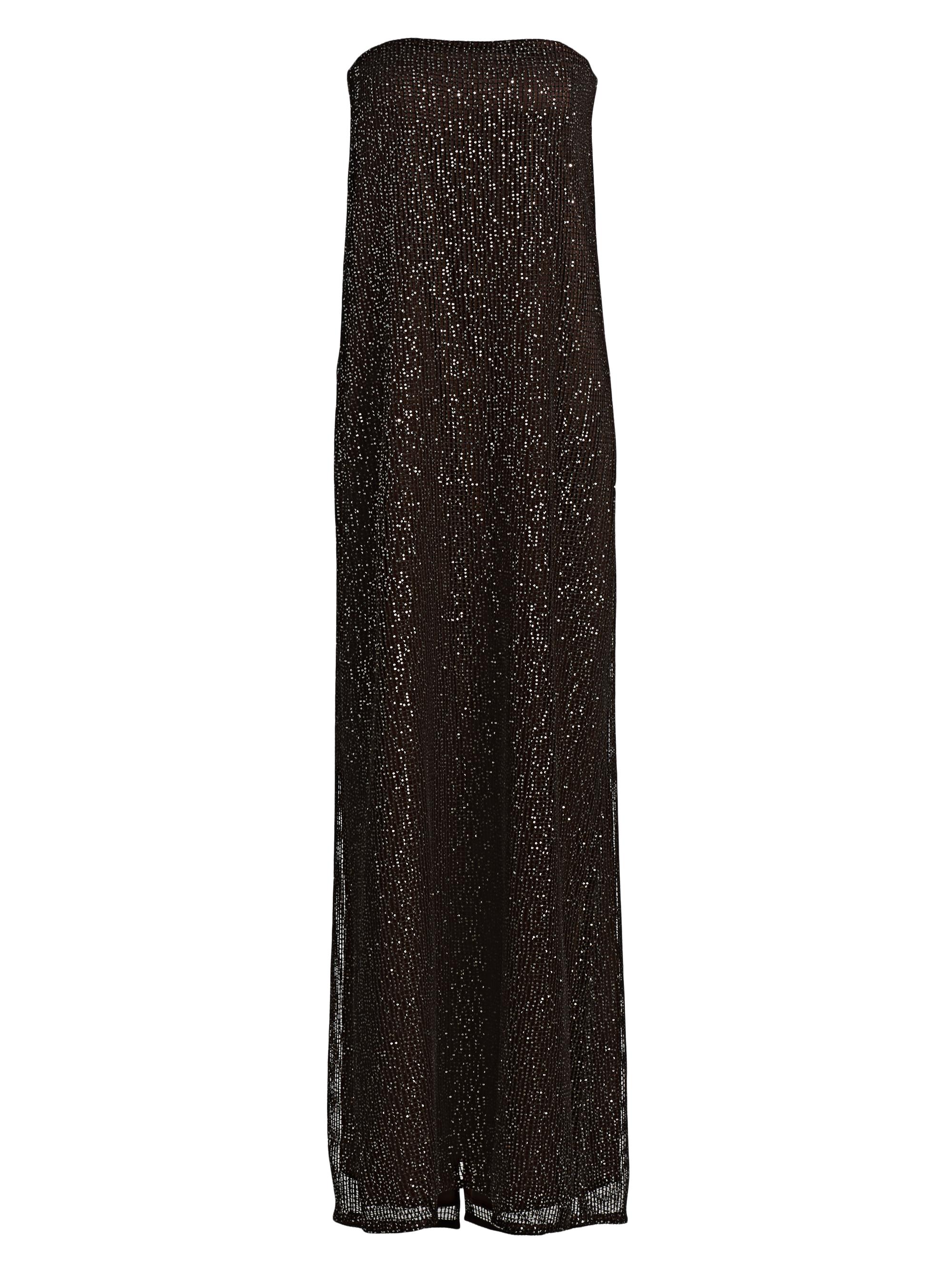 TWP Women's Carolyns Sequin Strapless Gown - Dark Chocolate Silver