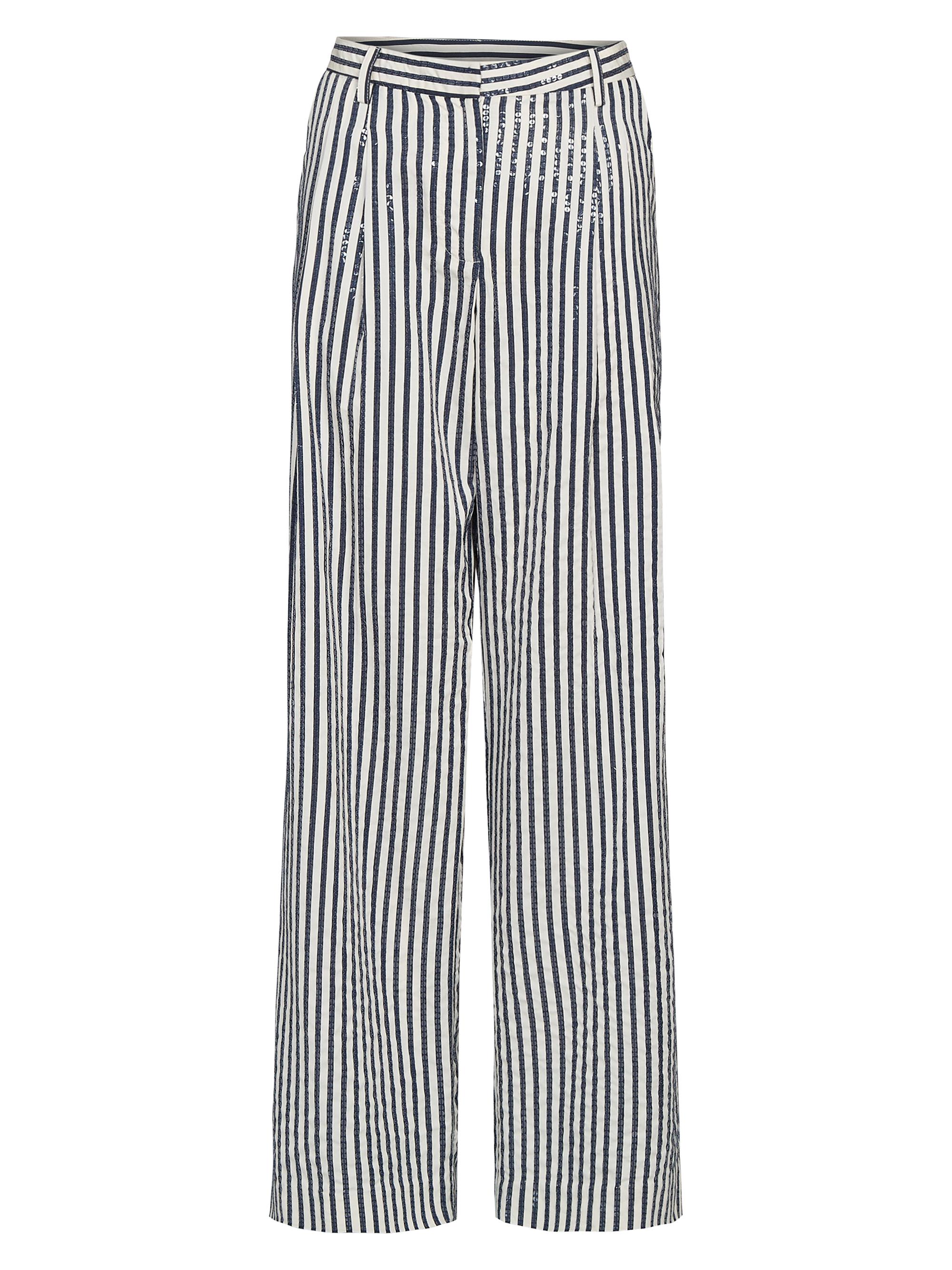 TWP Women's Sulli Striped Sequin Trousers - Indigo White