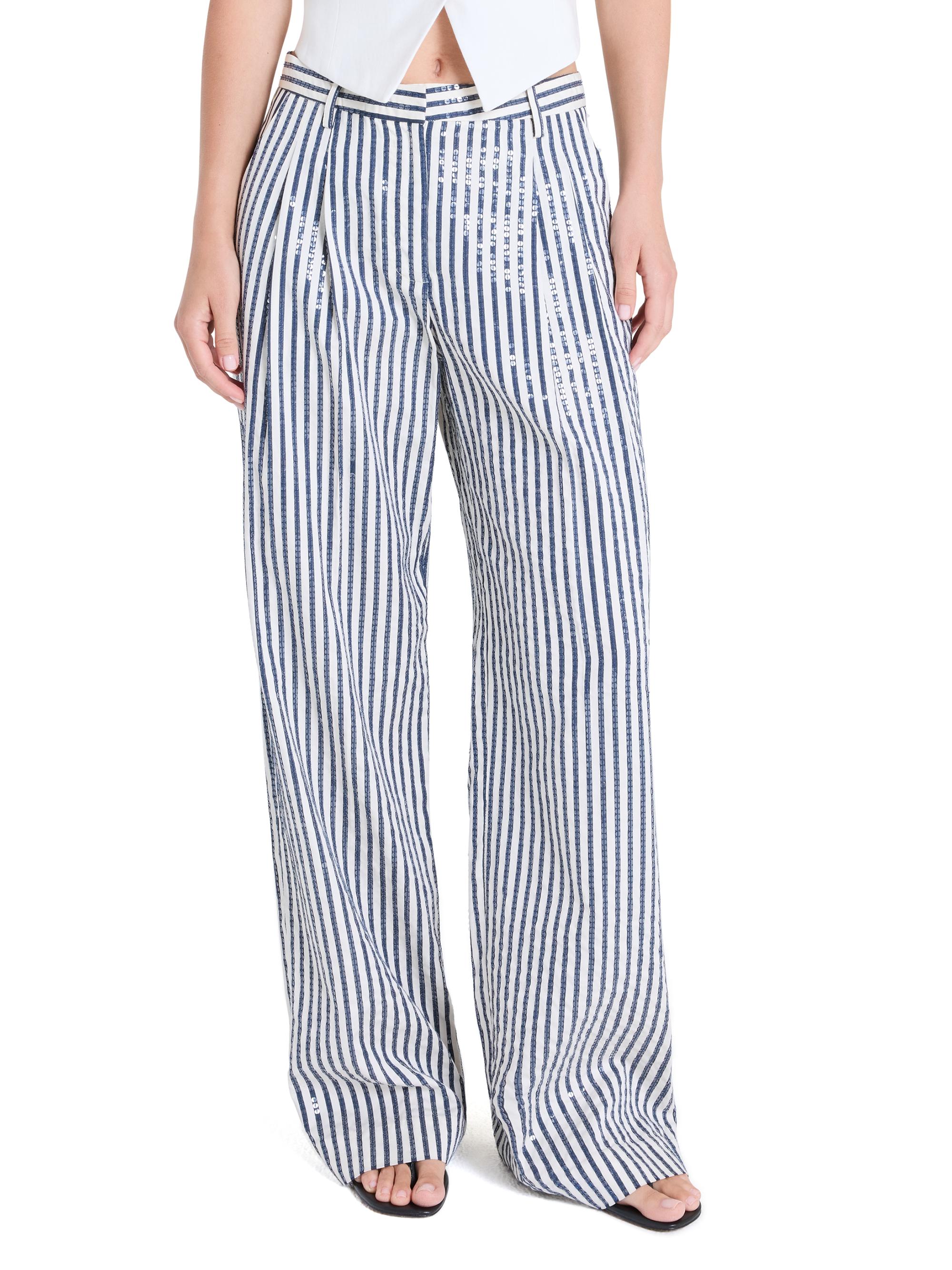 Sulli Striped Sequin Trousers