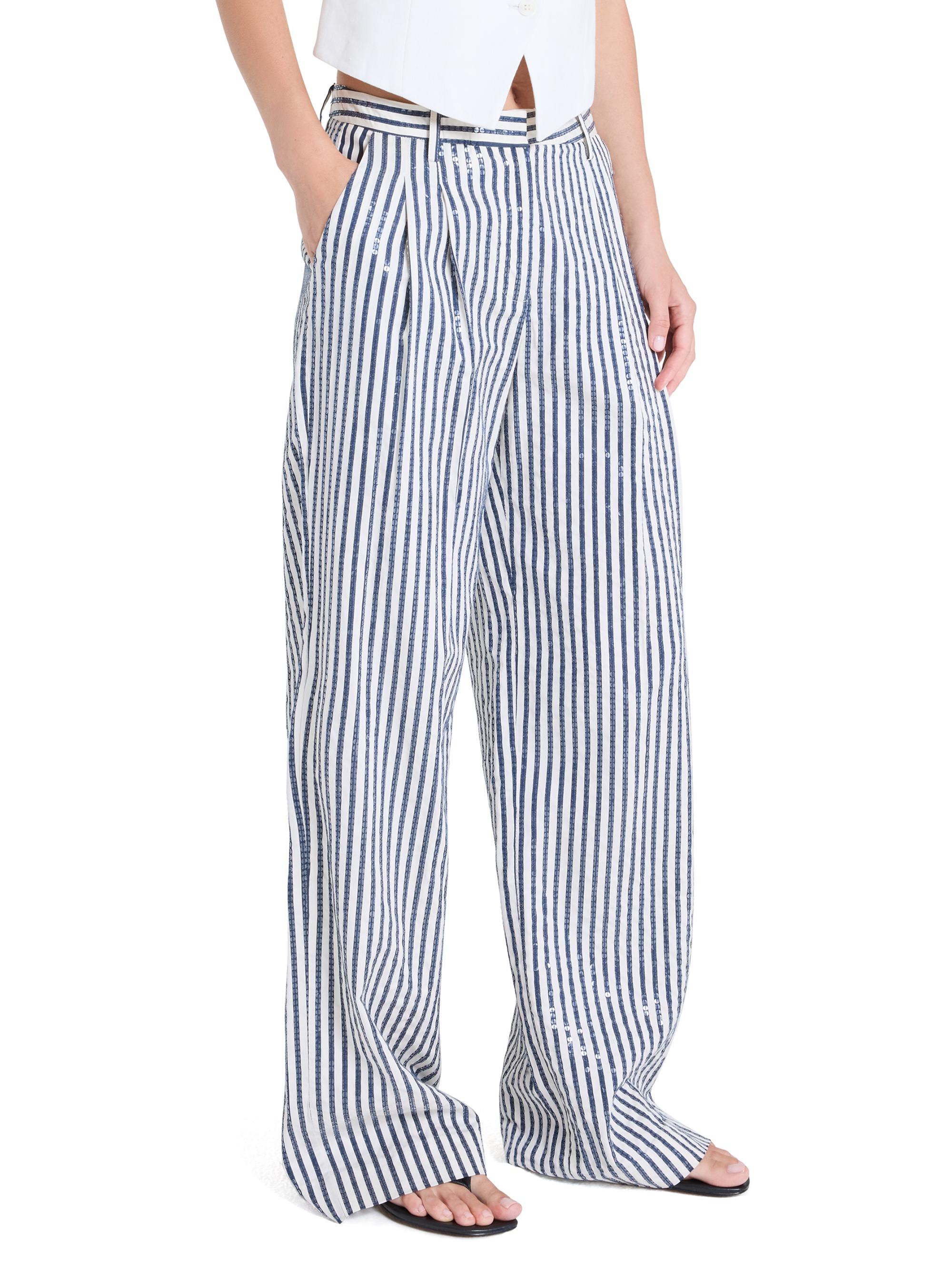 Sulli Striped Sequin Trousers