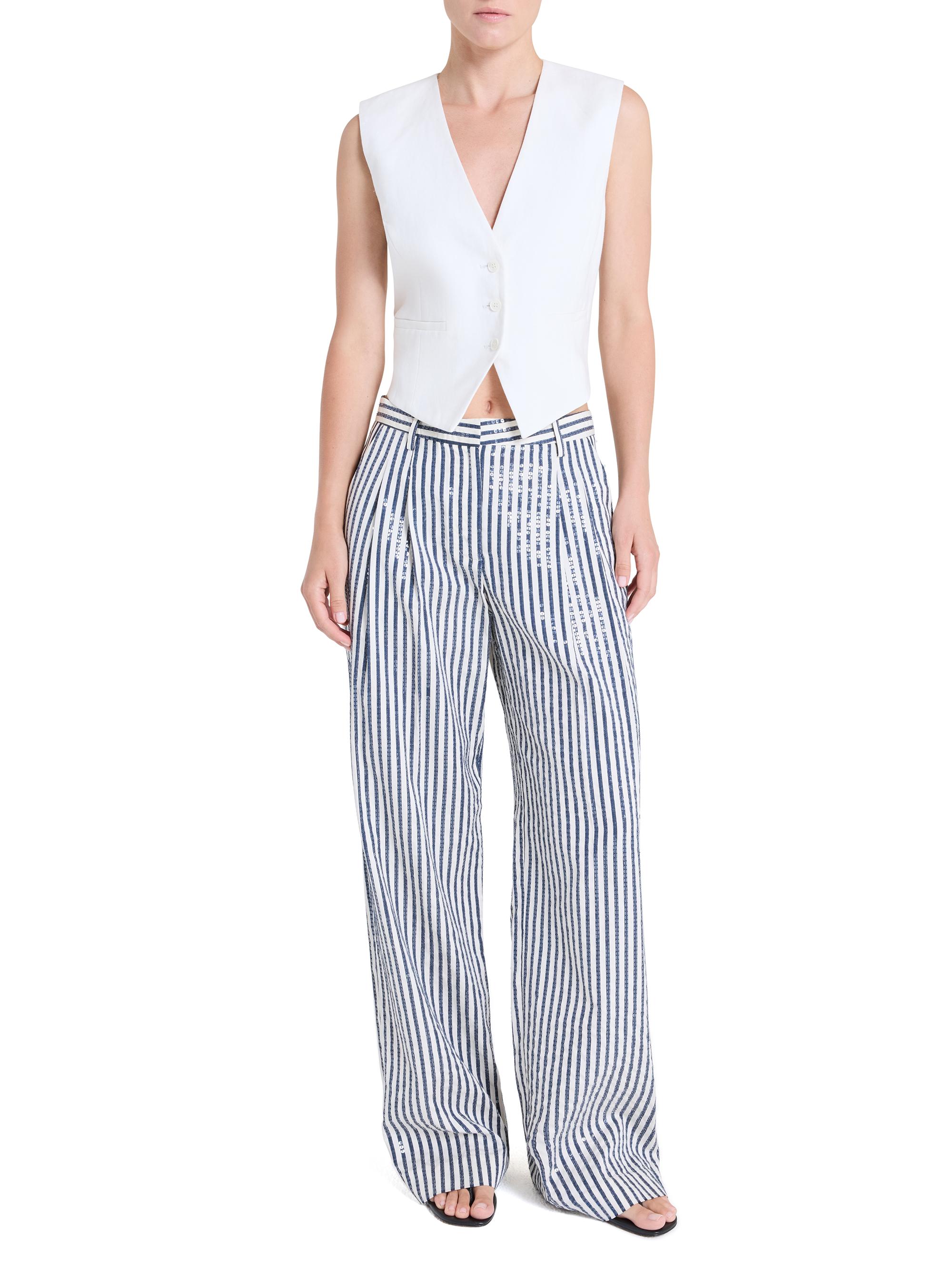 Sulli Striped Sequin Trousers