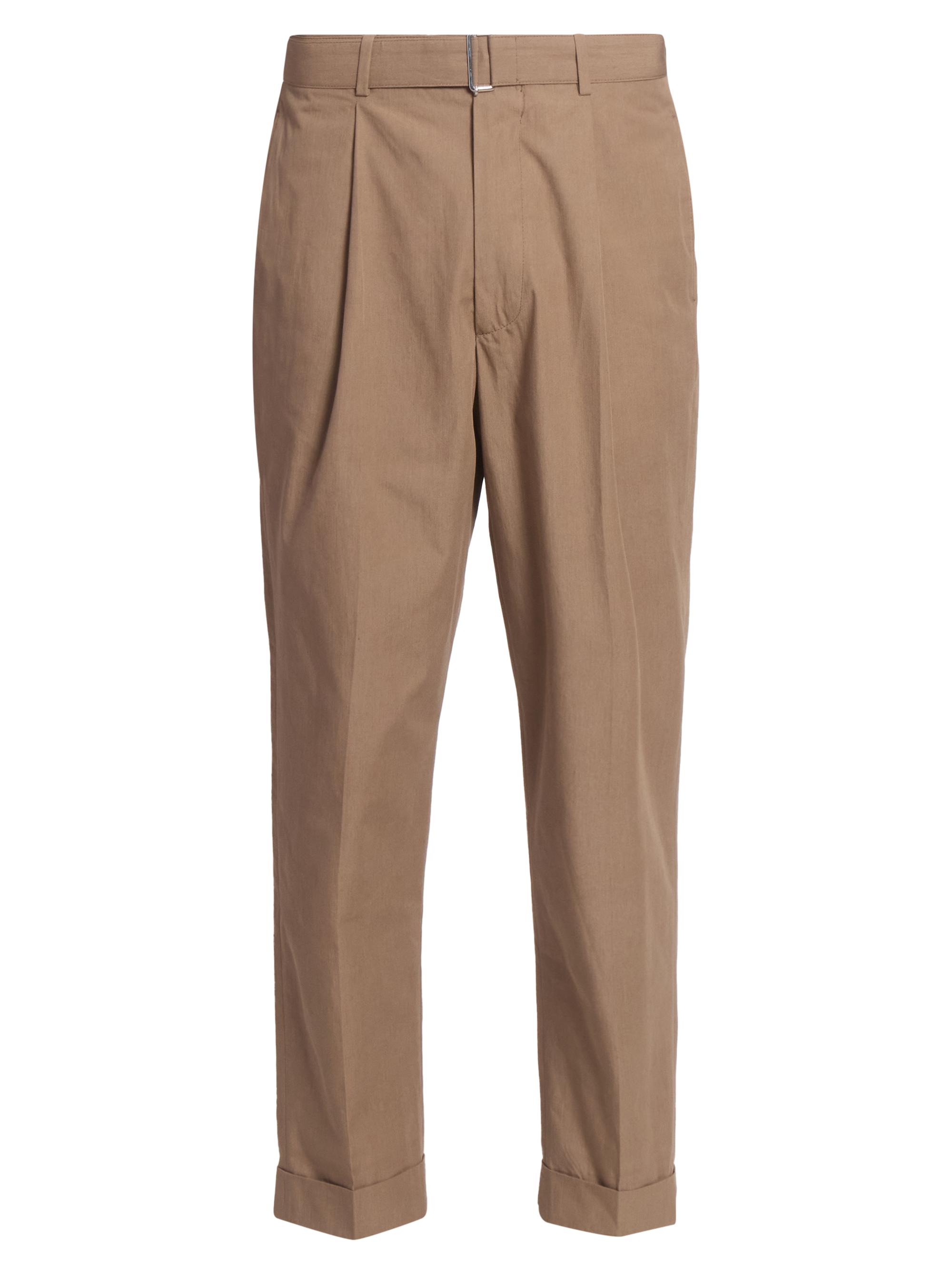 Officine Générale Men's Hugo Cotton Poplin Pleated Trousers - Ginger Bread