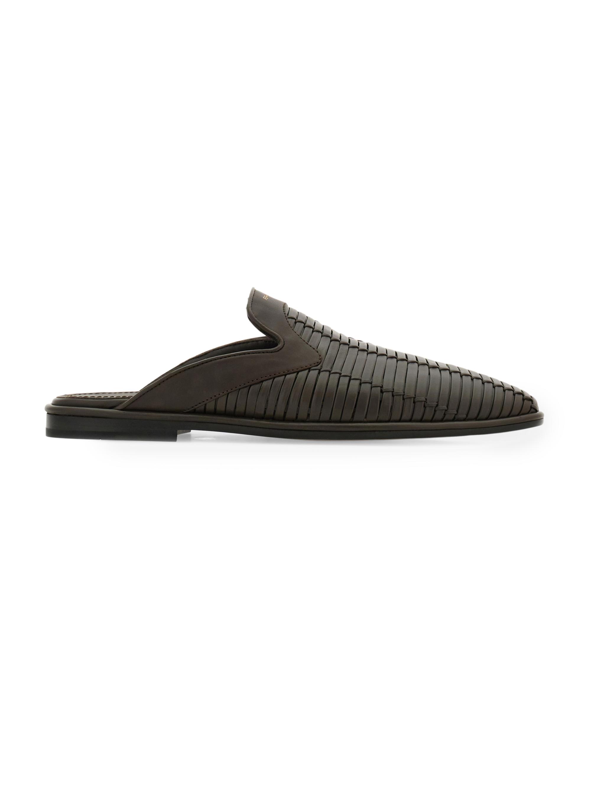 FERRAGAMO Men's Texas Braided Leather Mules - Moro