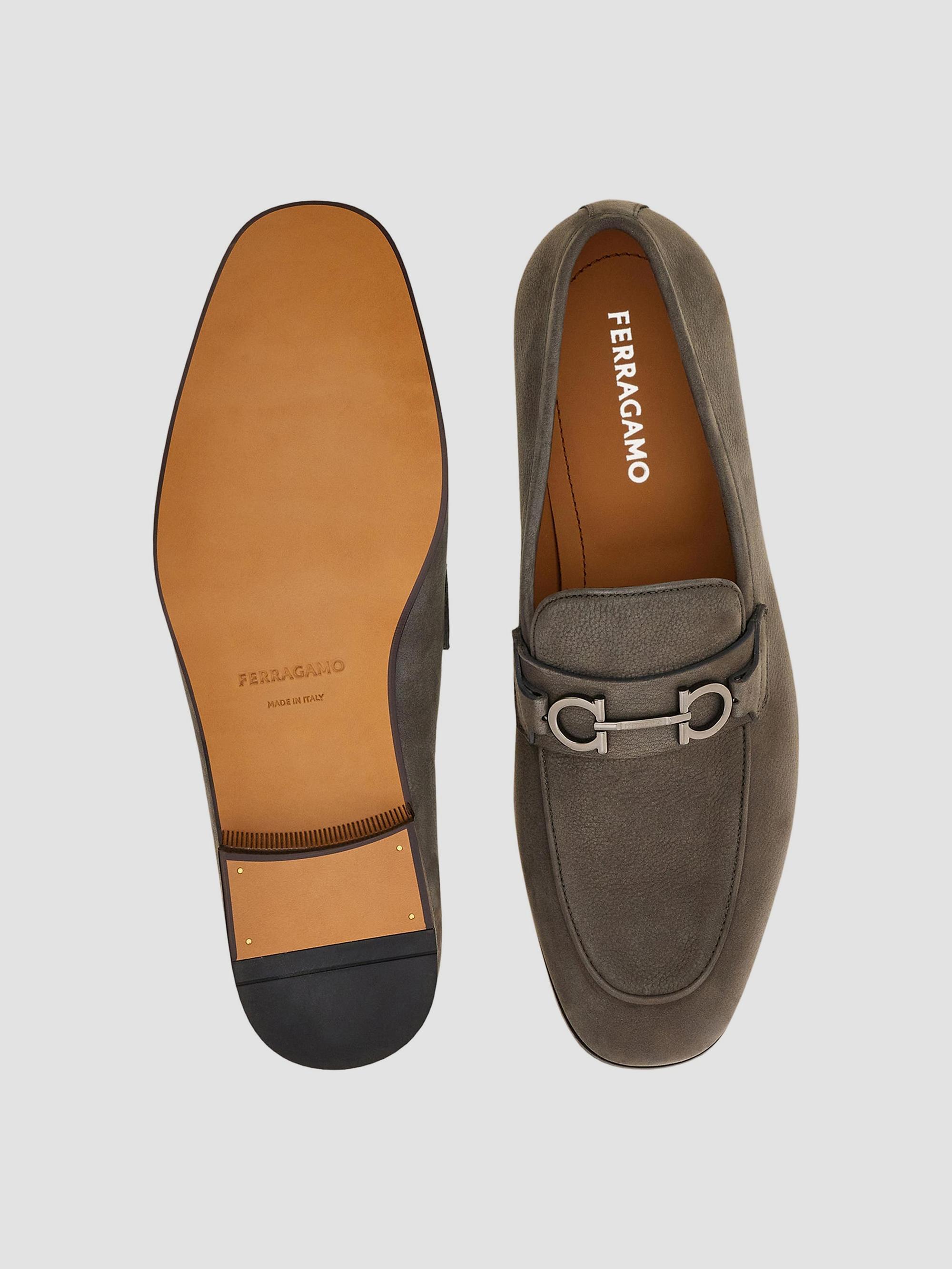 Ferragamo Balty Ecru Nabuck Calf Leather Gancini Bit Loafers Mens 8.5 E 0792748 Moccasin with Gancini ornament - Men | Ferragamo main image 4