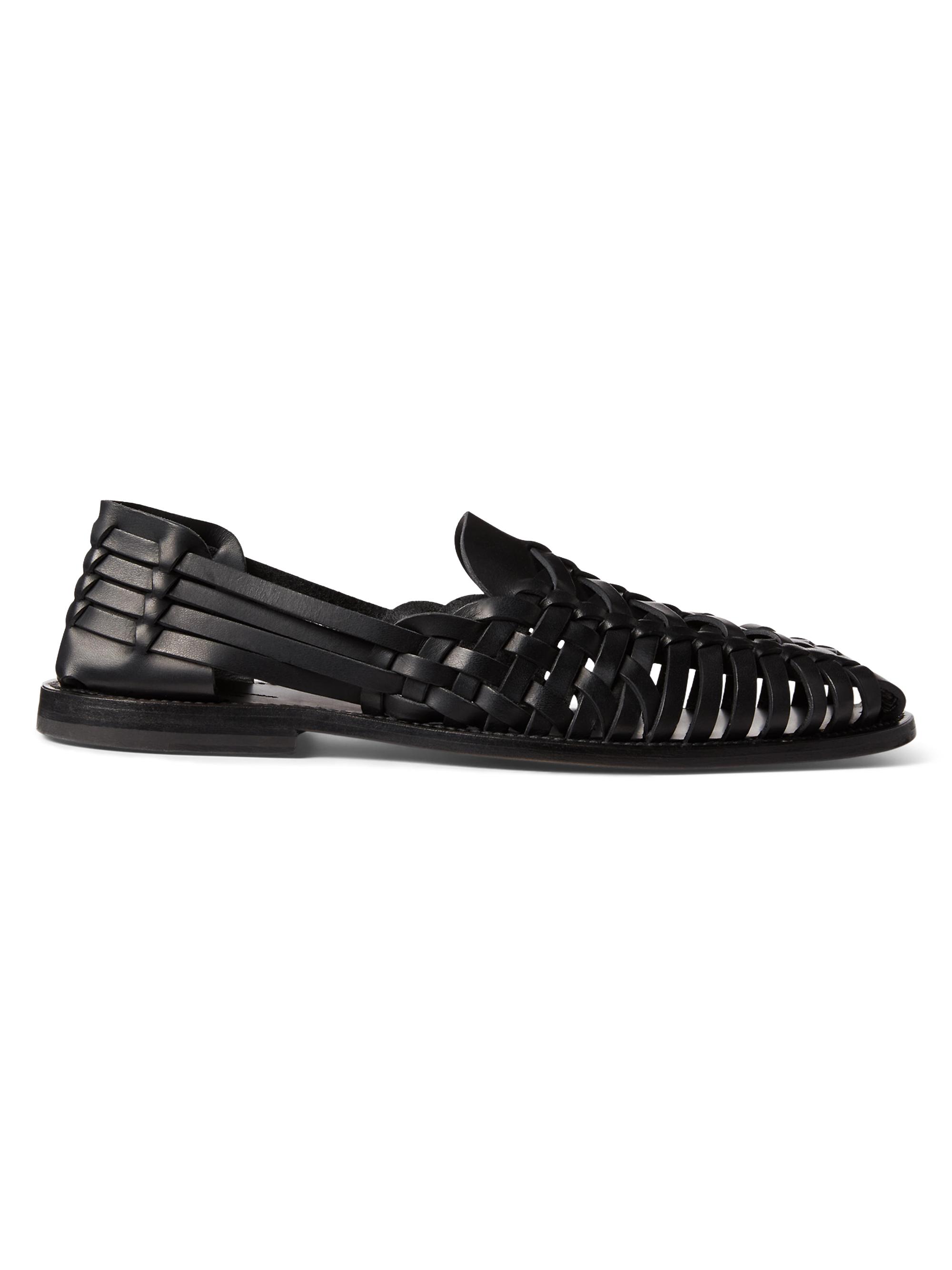 Ralph Lauren Purple Label Men's Leather Huarache Loafers - Black
