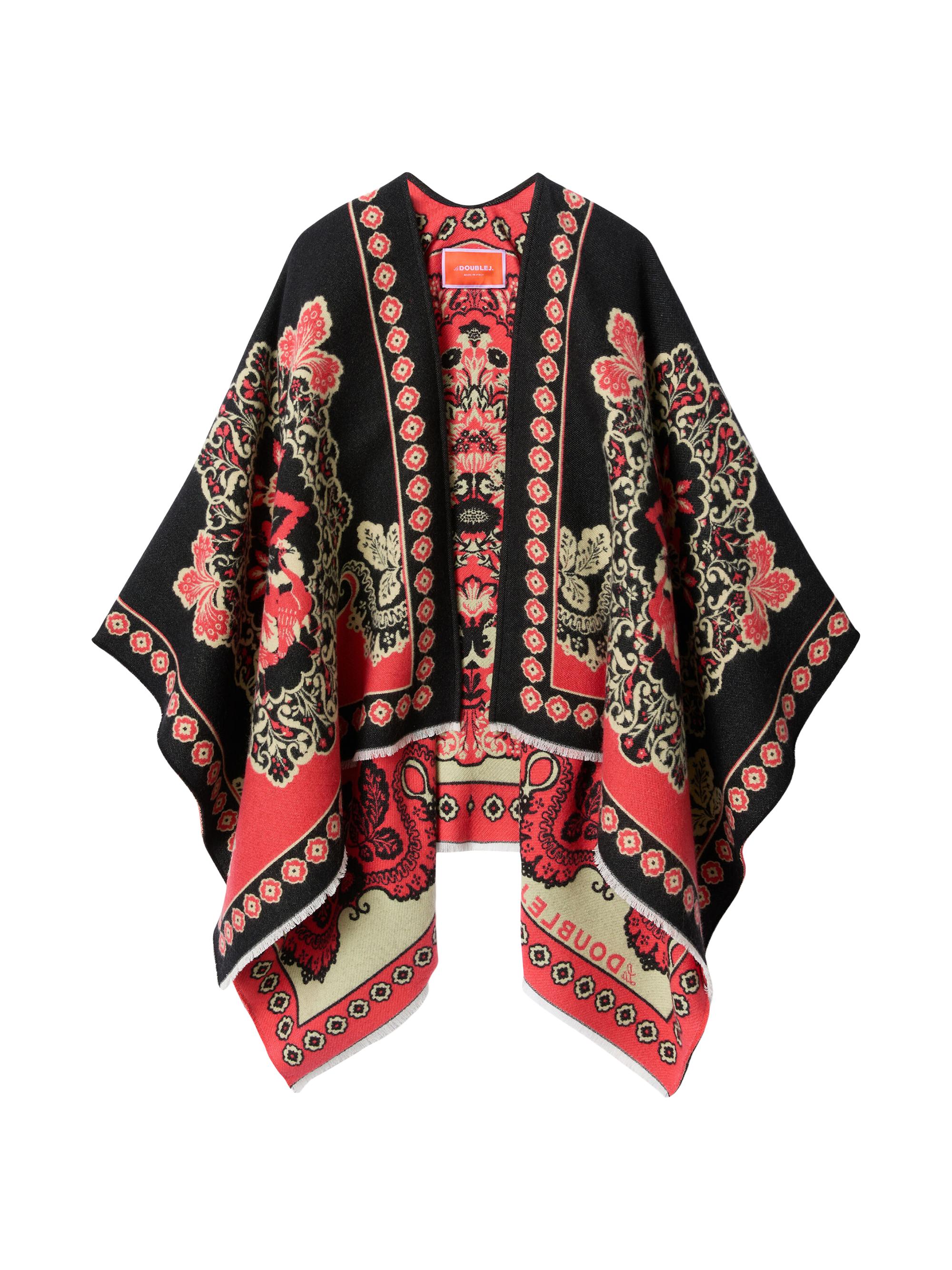 La DoubleJ Women's Soul Poncho - Cornucopia Placee Black