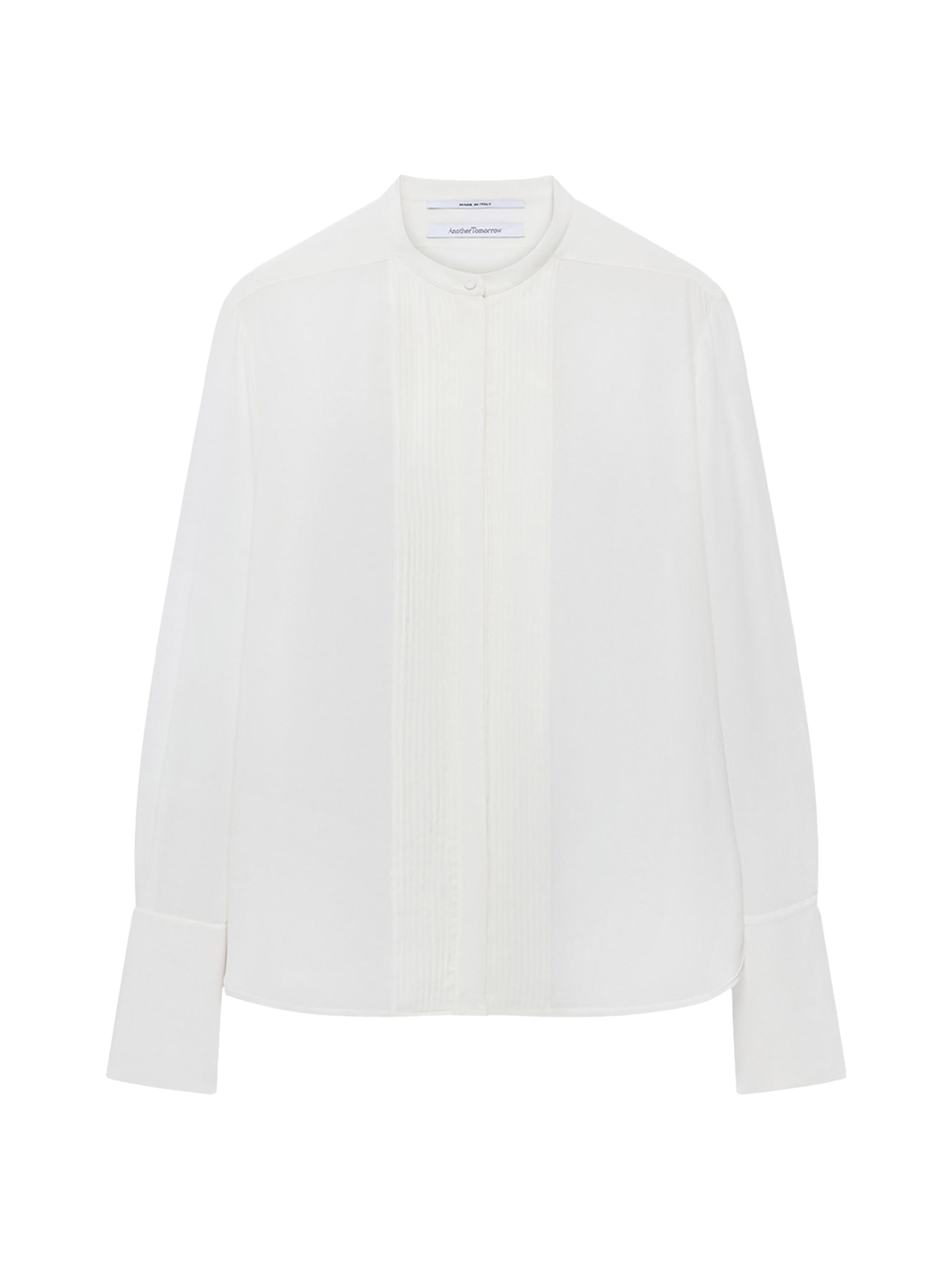 Another Tomorrow Women's Tuxedo Shirt - Off White
