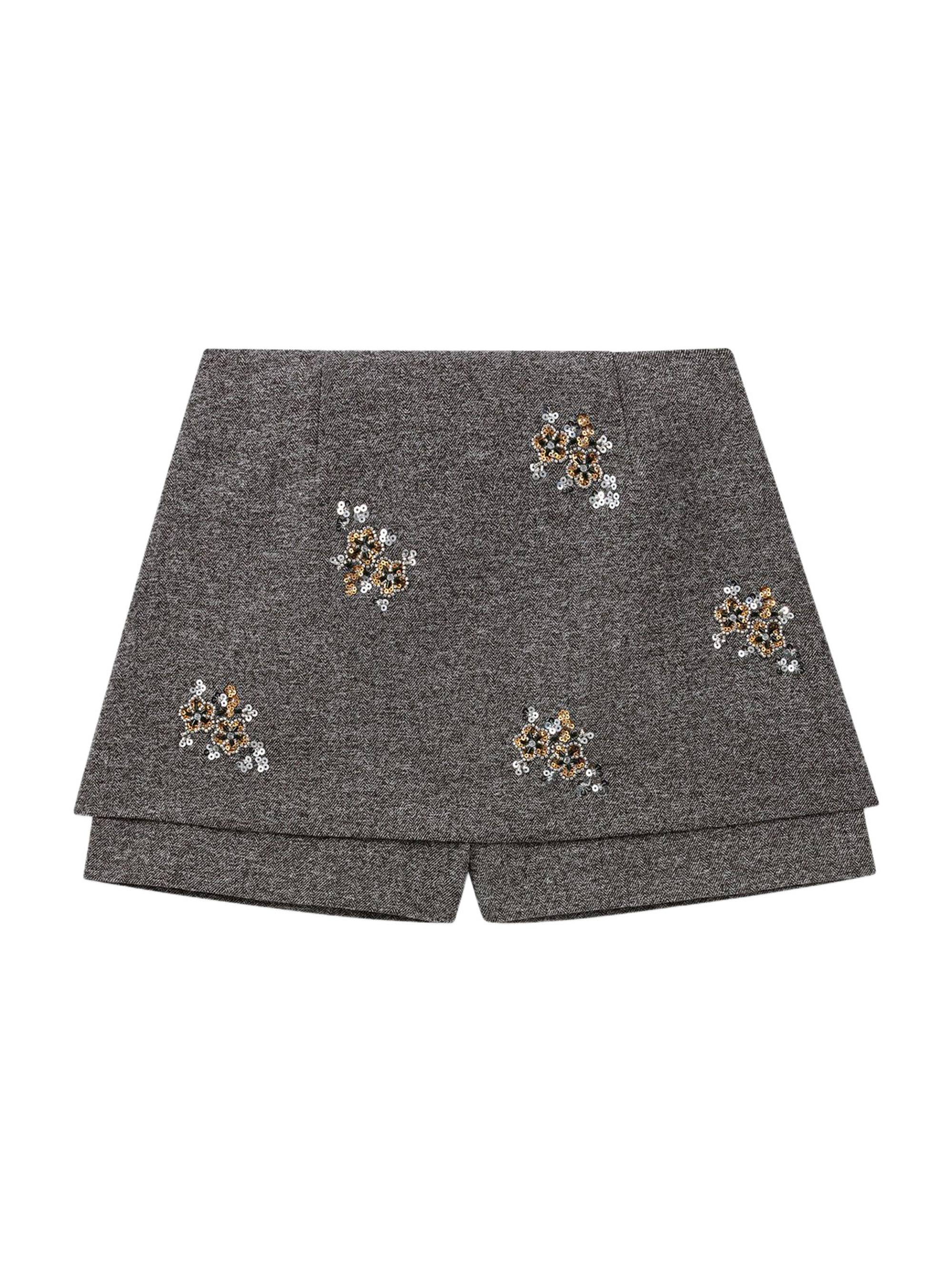 Maje Women's Floral Embroidered Shorts - Grey