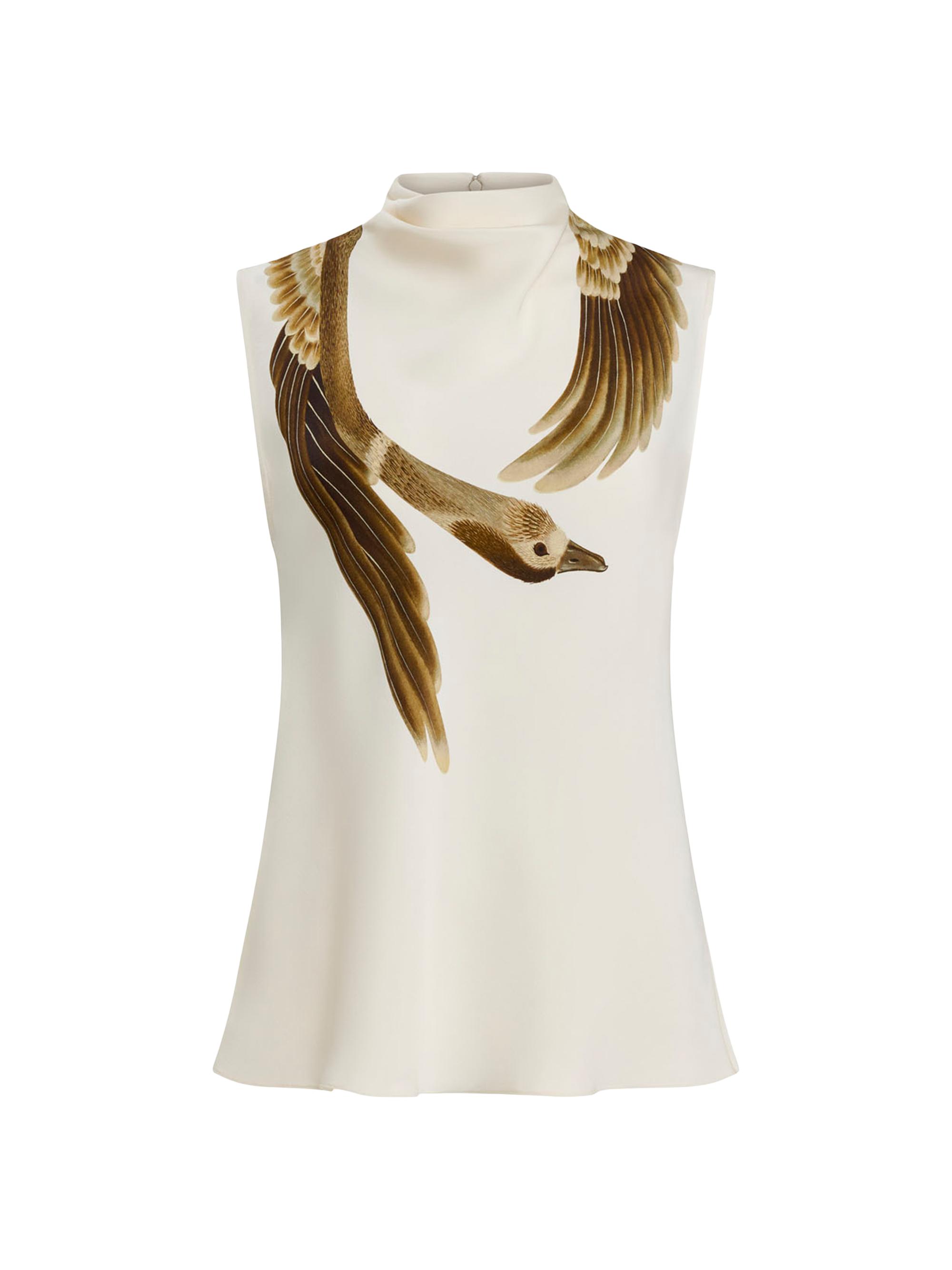 Altuzarra Women's Arlie Goose Print Sleeveless Silk Top -  Goose