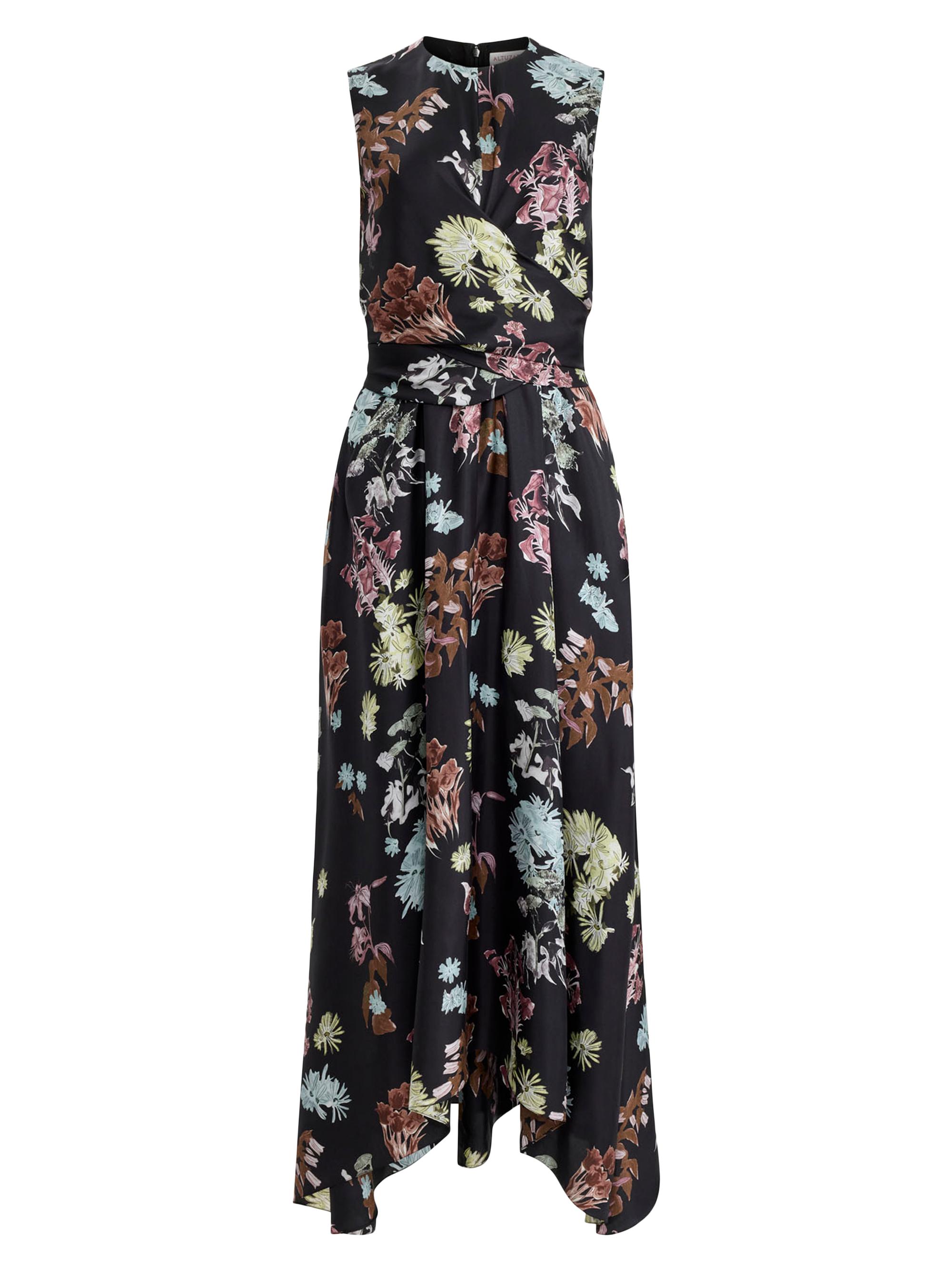 Altuzarra Women's Penny Floral Silk Belted Maxi Dress - Black Flowers