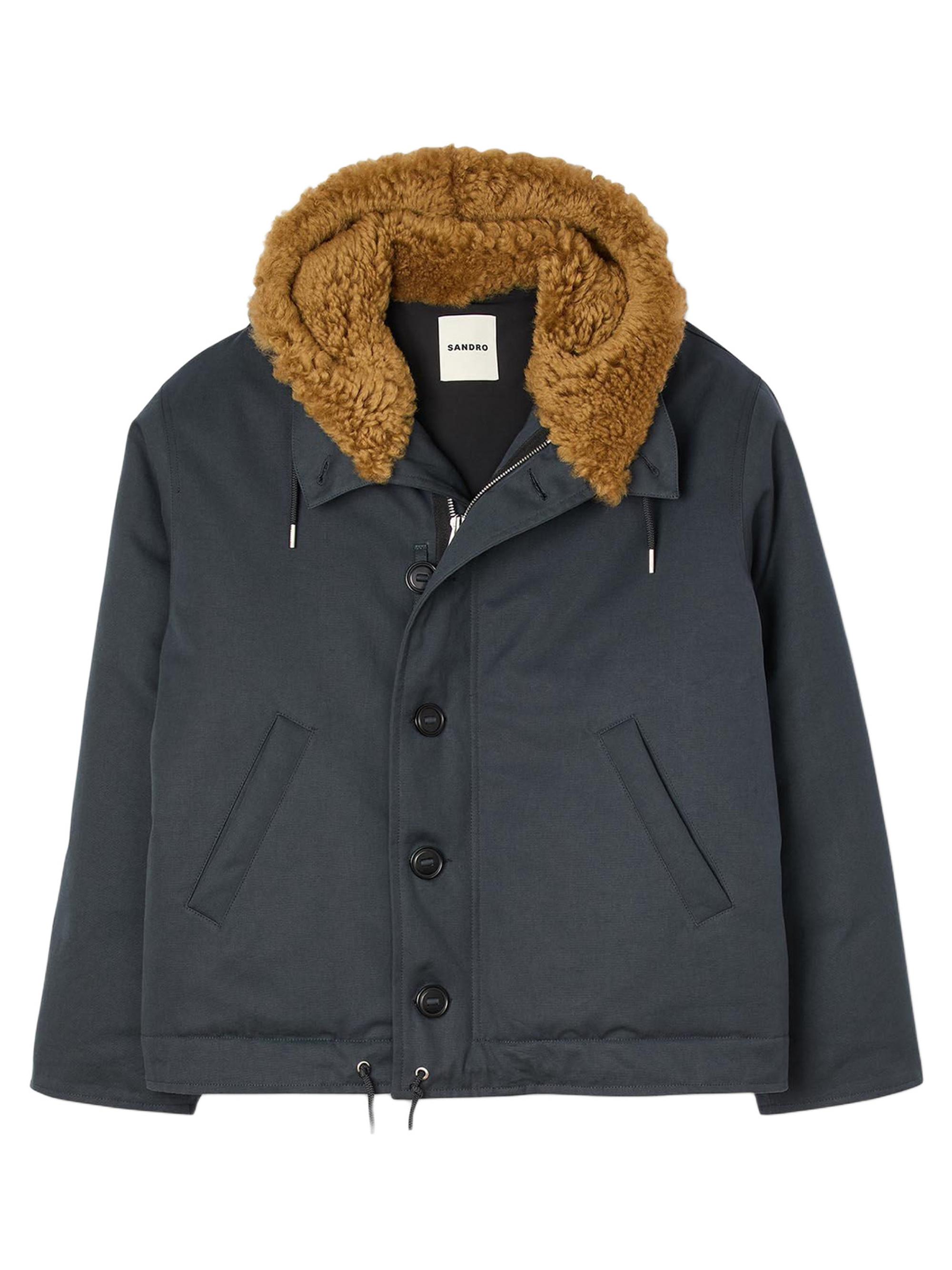 Sandro Men's Hooded Cotton Parka - Chambray