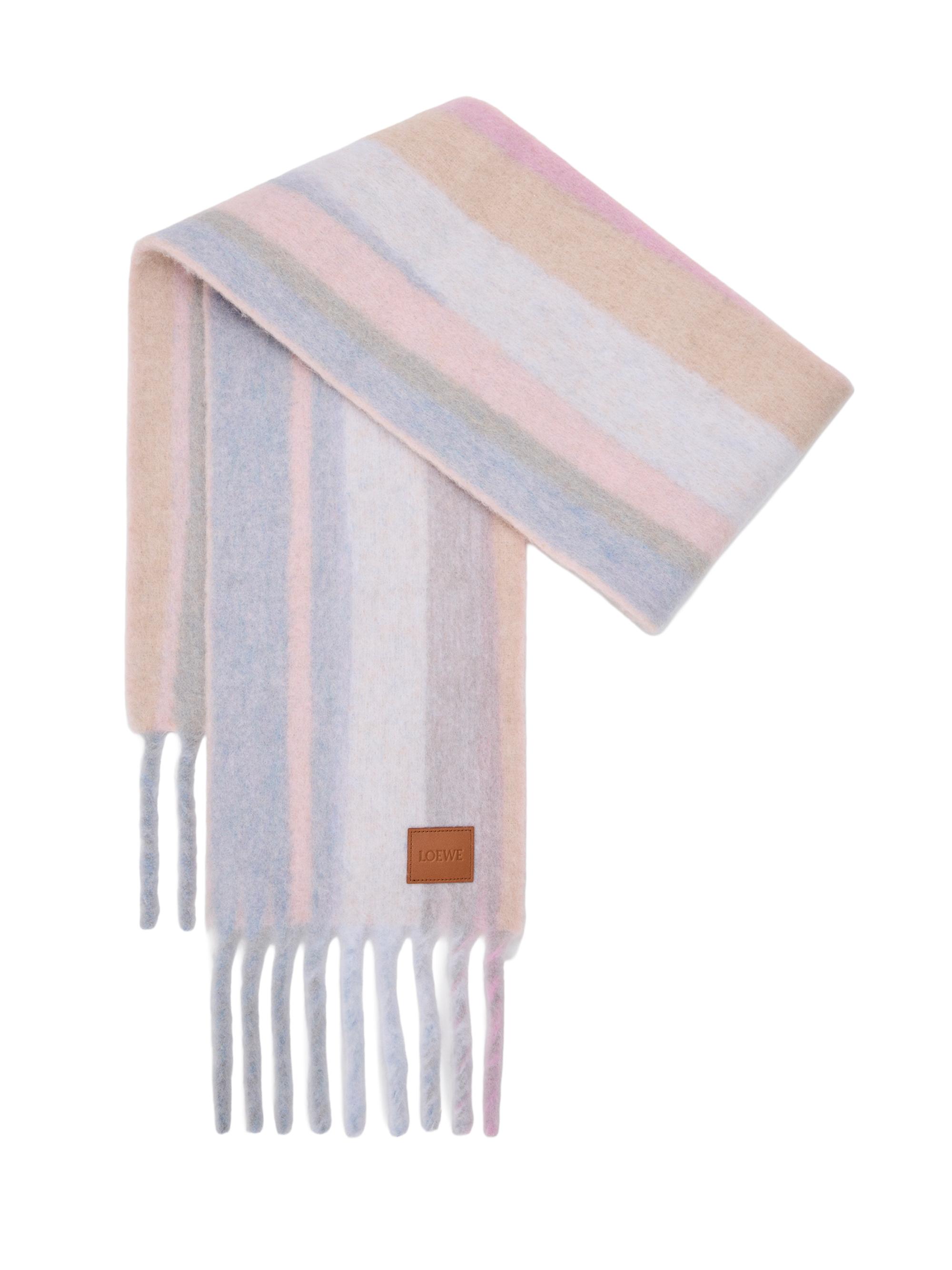 LOEWE Women's Colorblocked Striped Alpaca-Blend Scarf - Light Blue Pink Sandstone