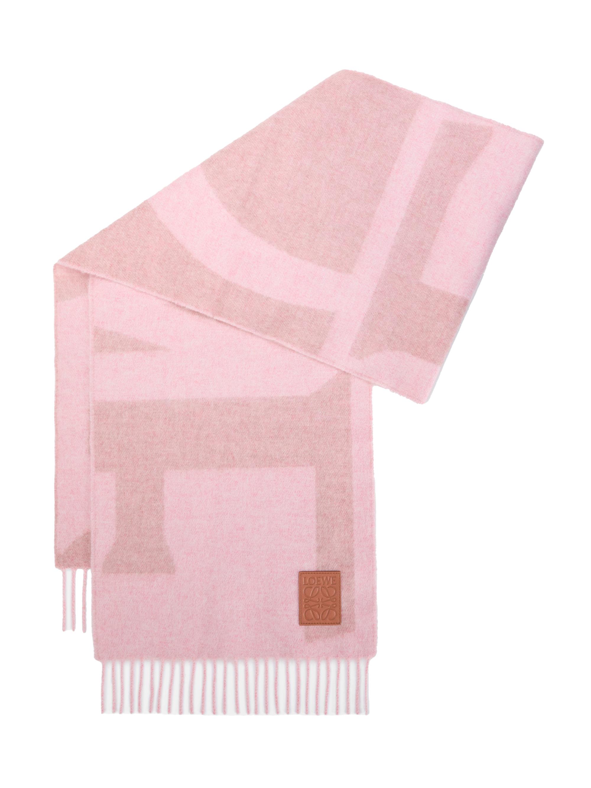 LOEWE Women's Logo Cashmere Scarf - Light Pink