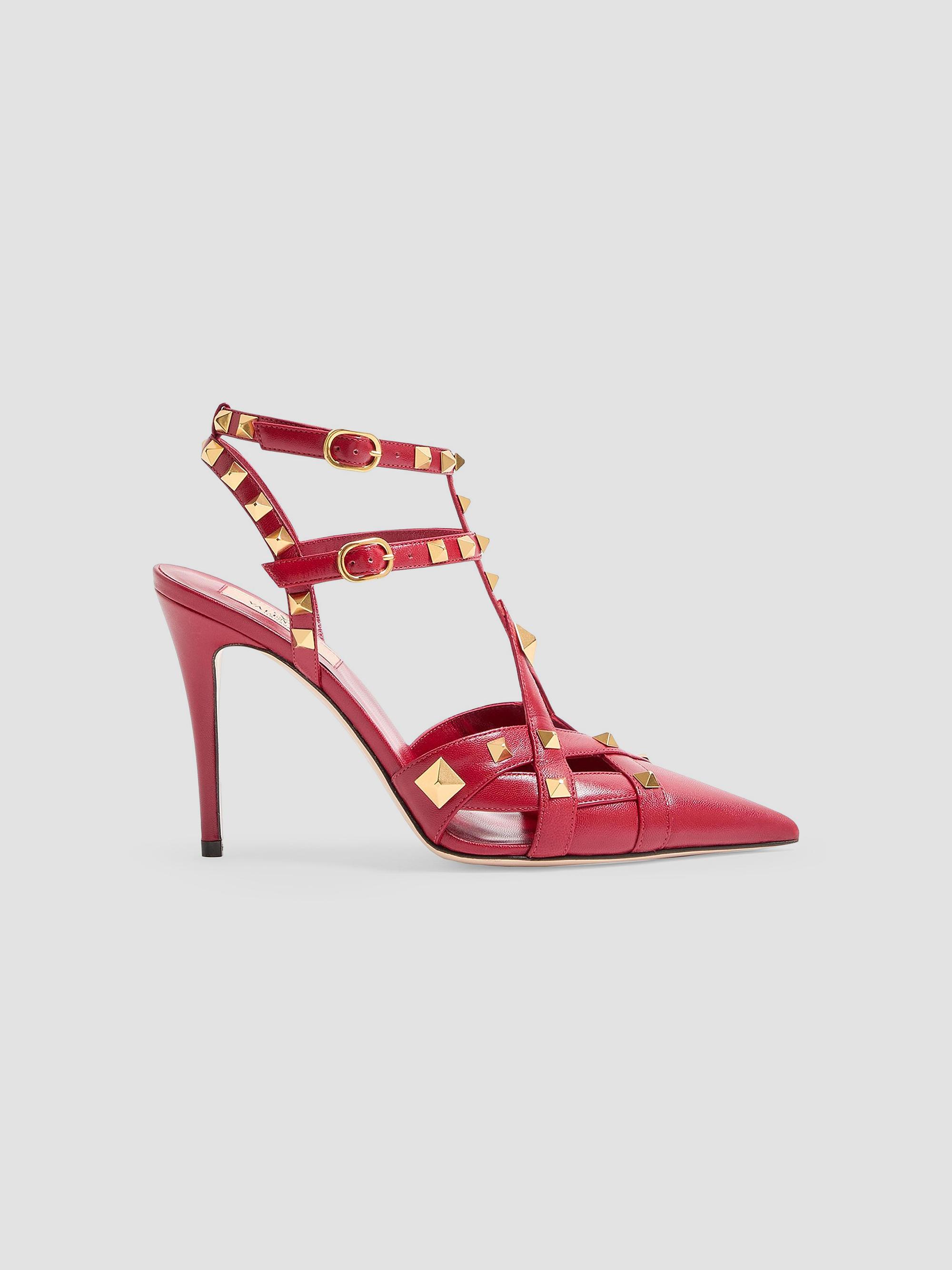 Valentino Garavani Women's Studdy 100MM Kidskin Pumps - Red | Thumbnail 8