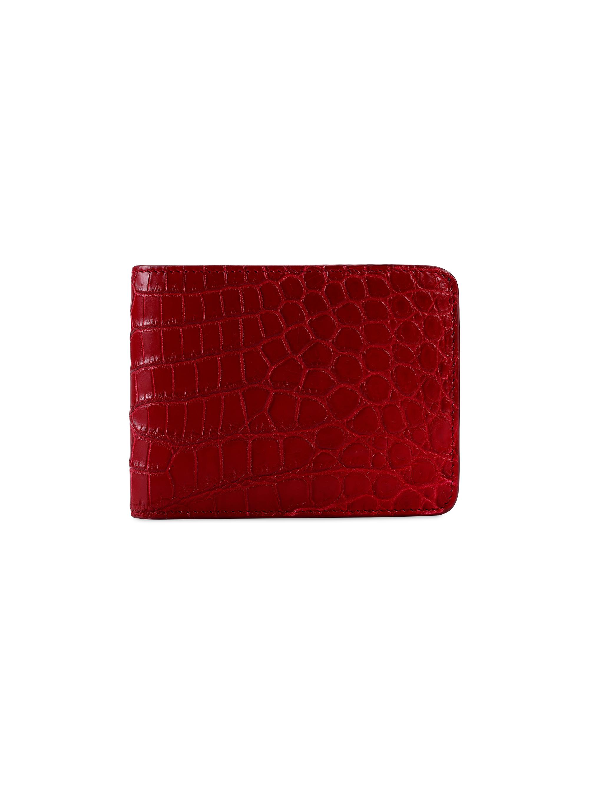 Stefano Ricci Men's Refined Bifold Wallet - Dark Red