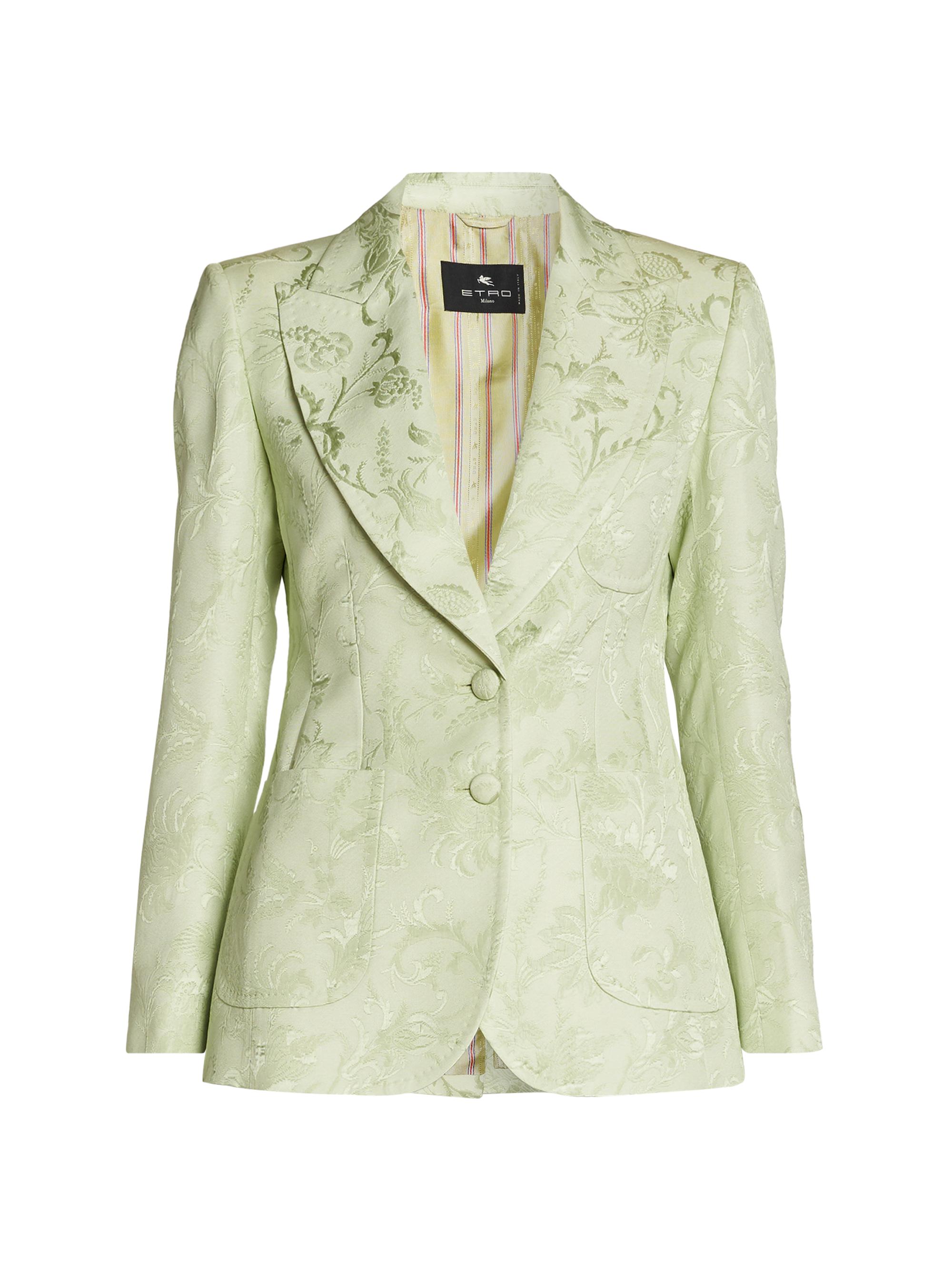 Etro Women's Paisley Jacquard Two-Button Blazer - Verde Mare Pastello