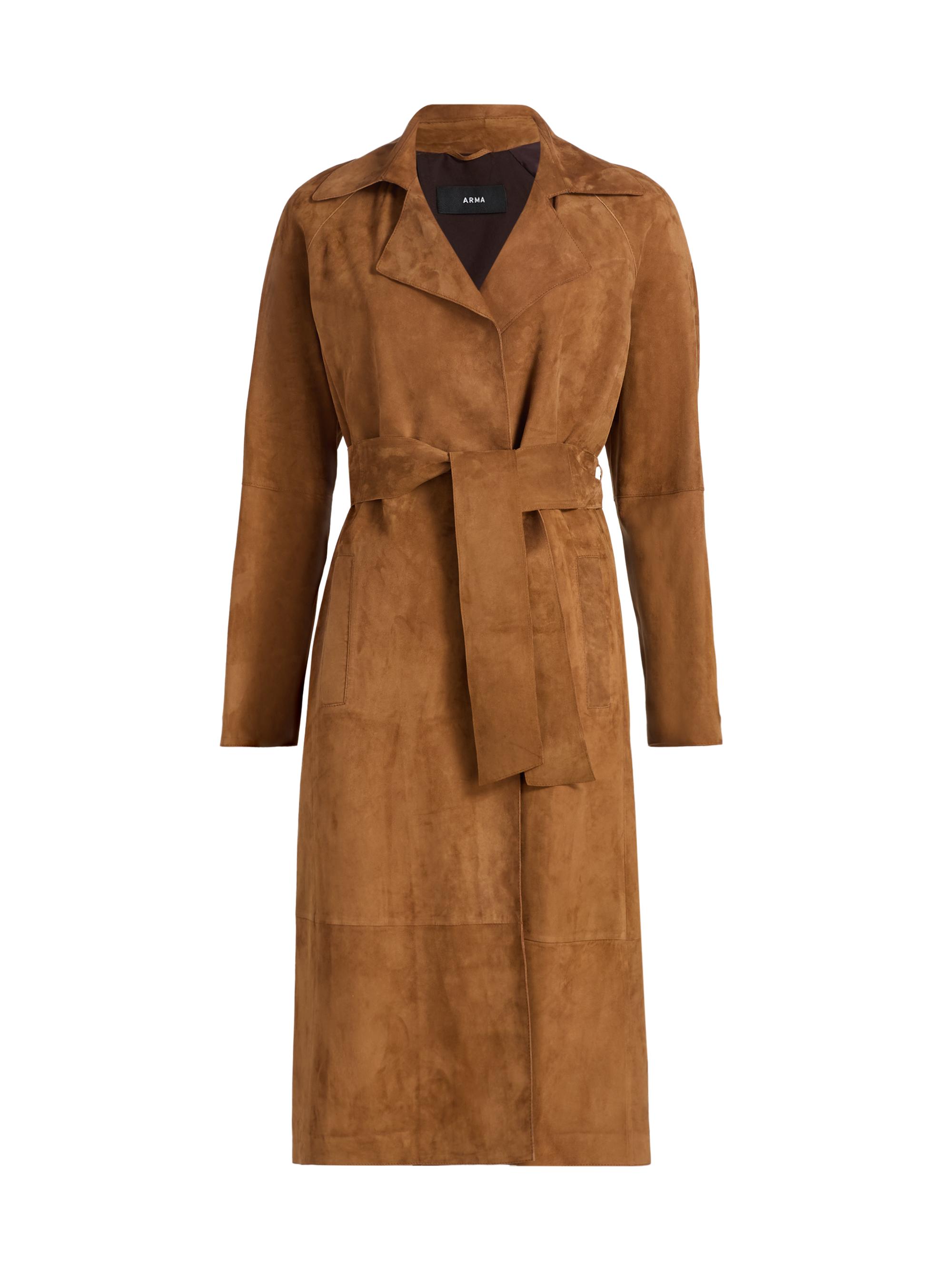 Arma Women's Yava Suede Belted Coat - Whiskey