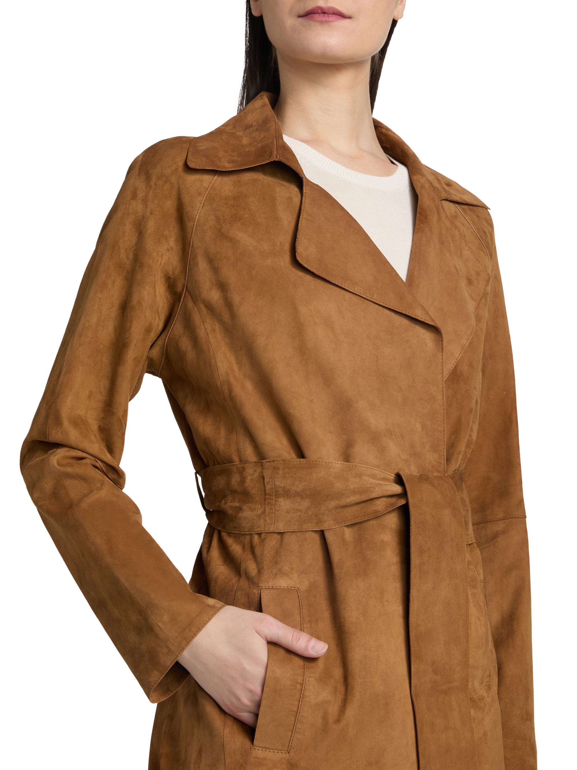 Arma Yava Suede Belted Coat | Saks Fifth Avenue