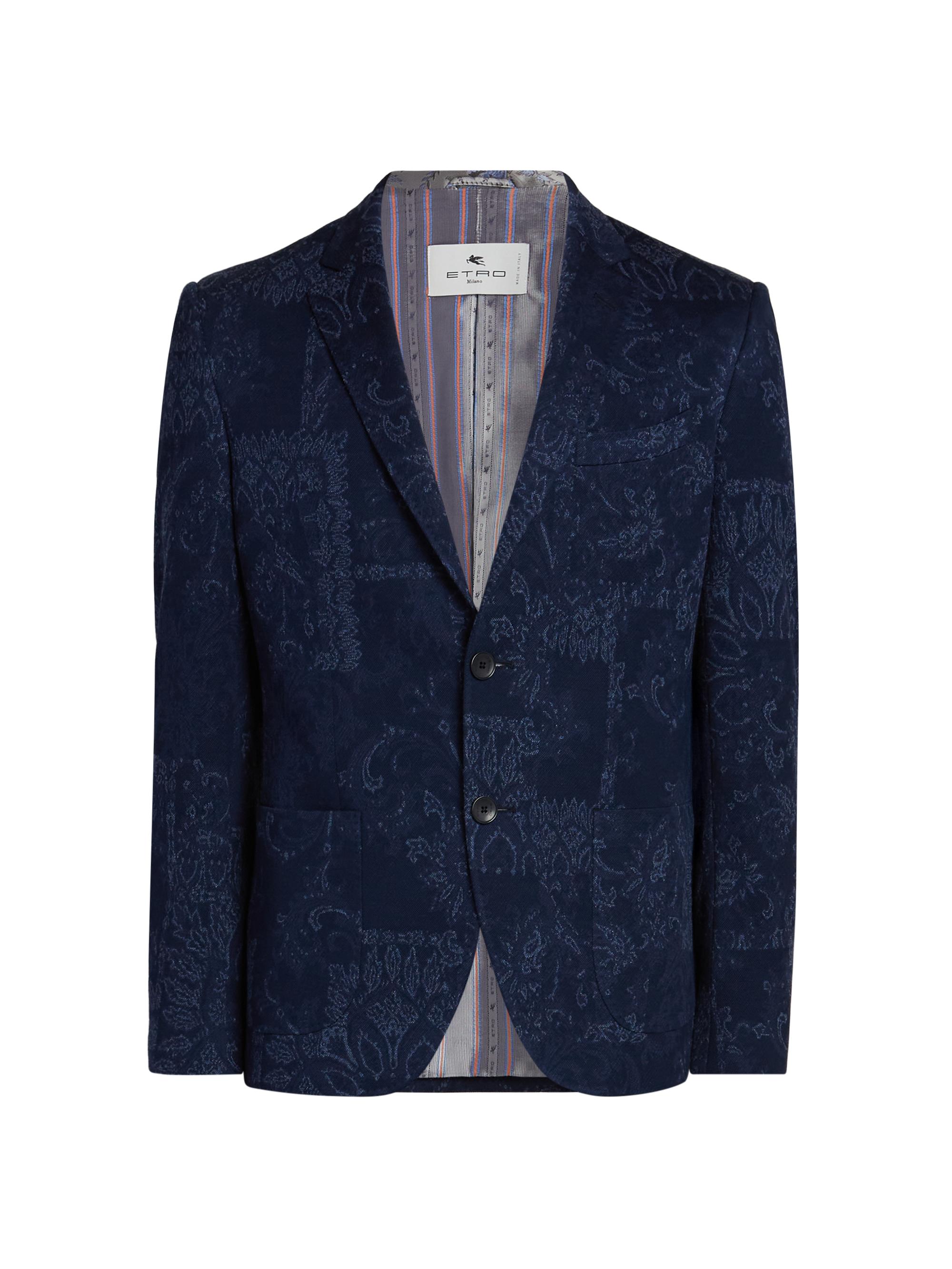 Etro Men's Roma Bandana Print Sport Jacket - Multicolor Blue Base