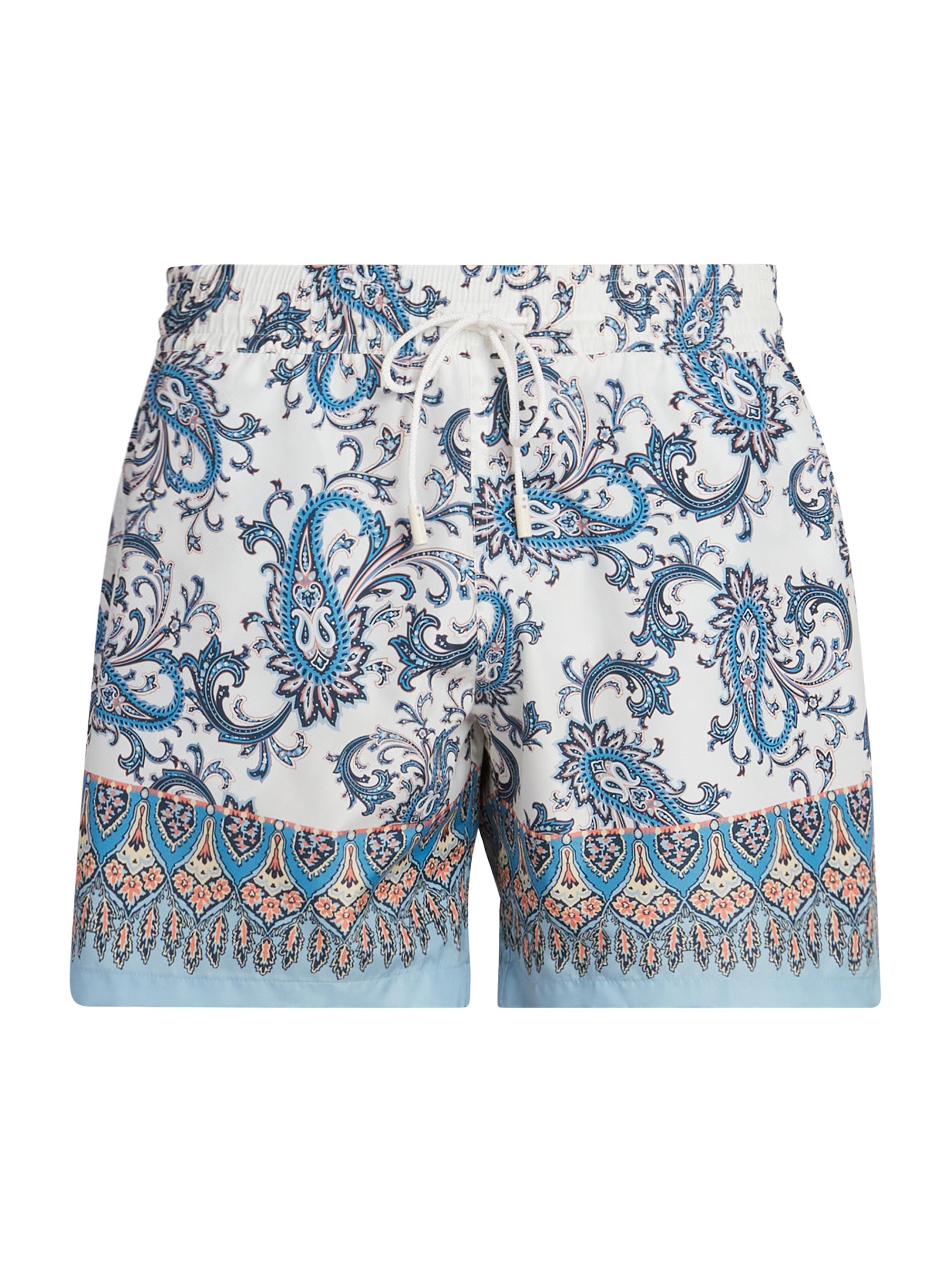 Etro Men's Paisley Print Swim Trunks - Printed Azure Base