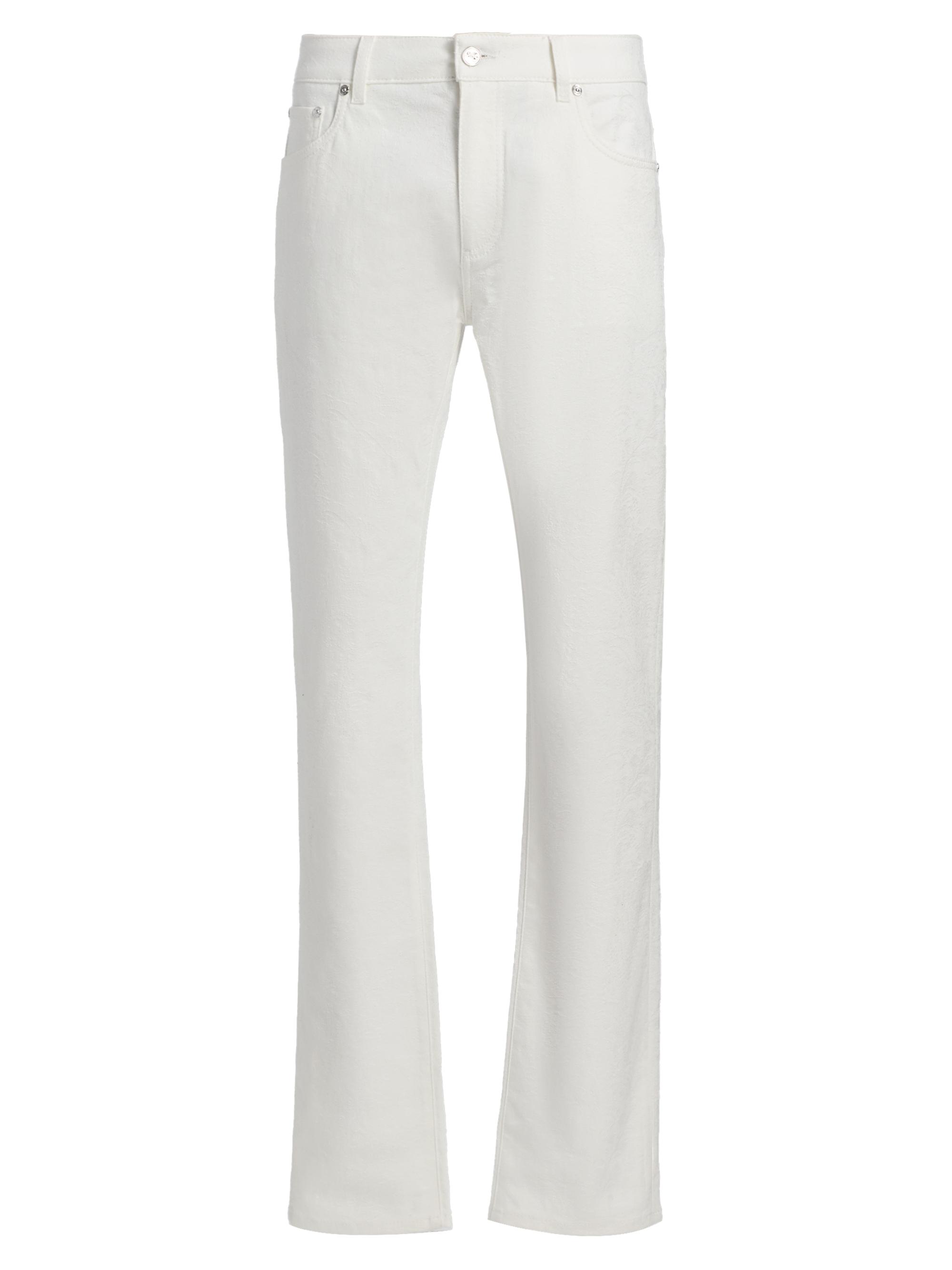 Etro Men's Fuji Jacquard Denim Trousers - Bianco Ottico - Men's Clothing