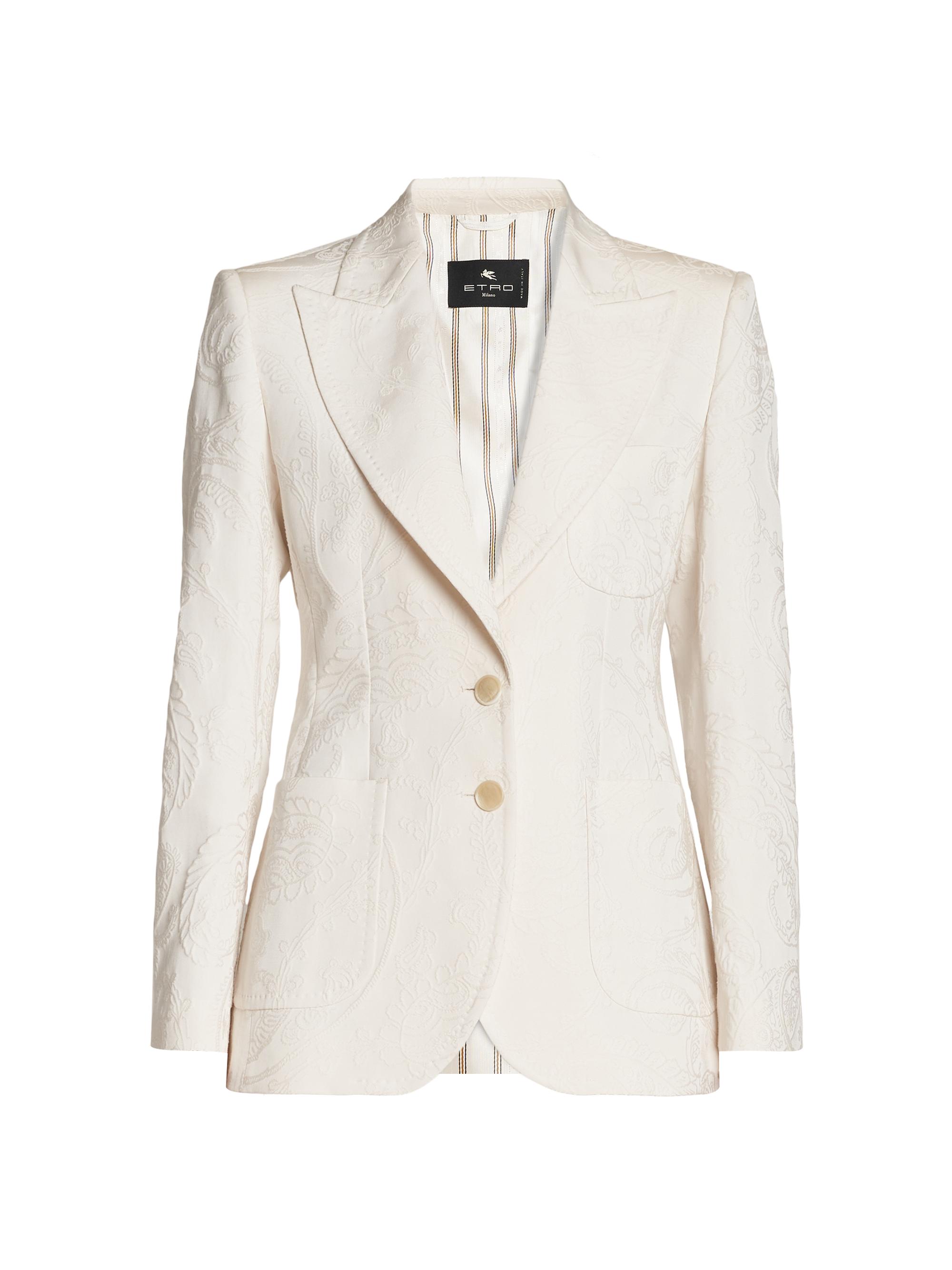 Etro Women's Paisley Embossed Two-Button Blazer - Light Creamy White