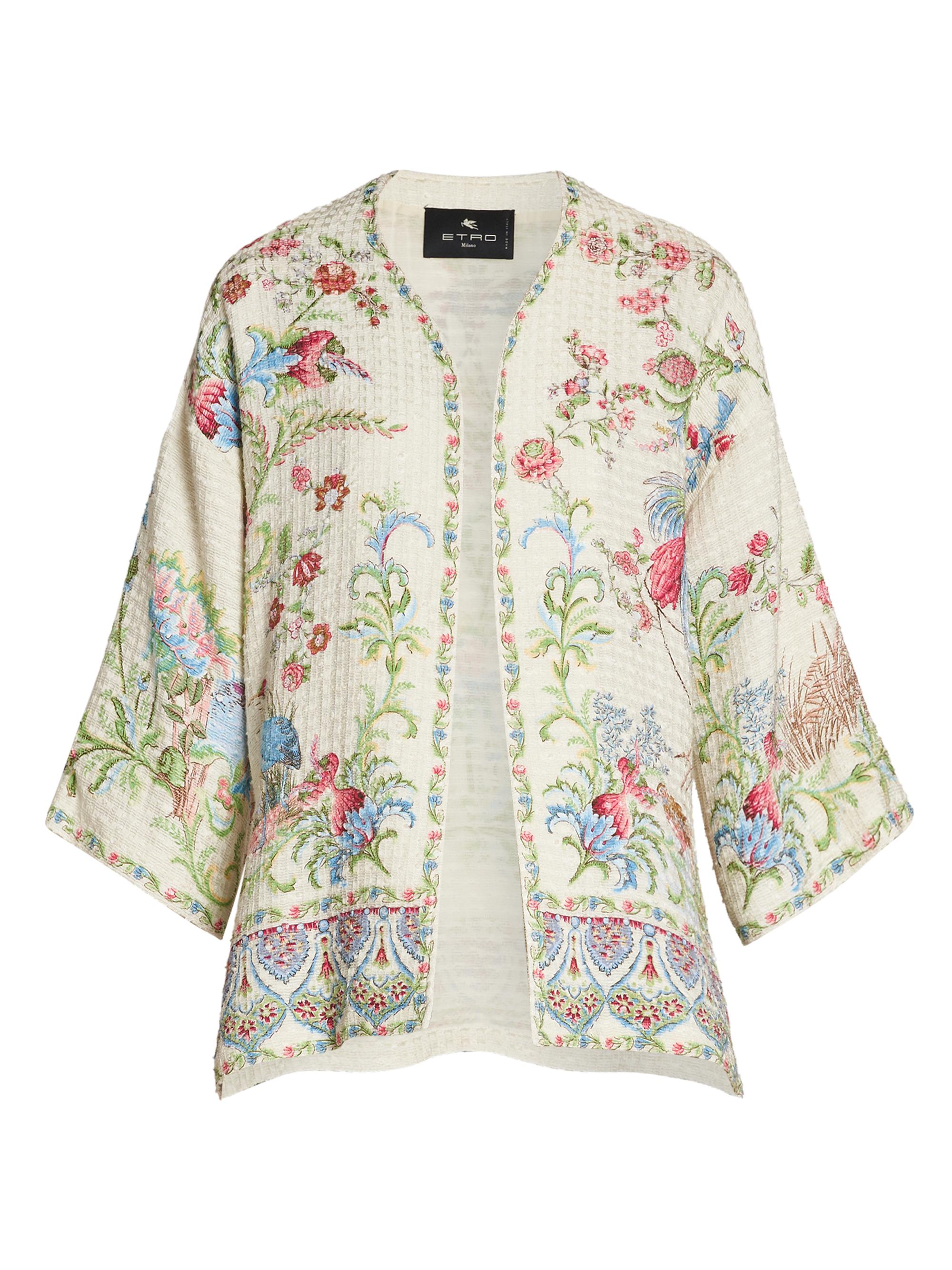 Etro Women's Kesa Paisley Cotton Vented Jacket - Stampa Bianco