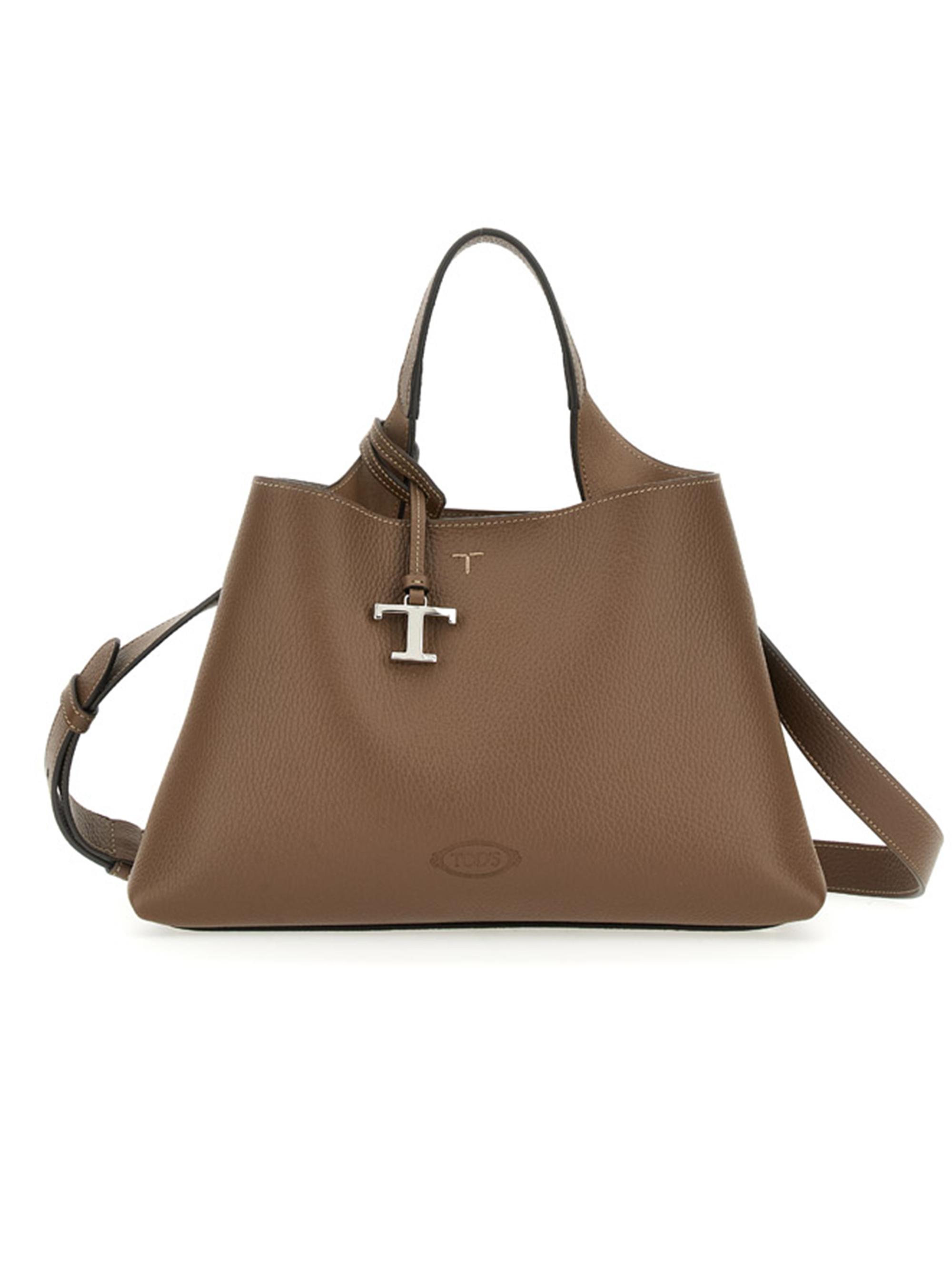 Tod's Women's  Leather Top Handle Bag - Noce Creta